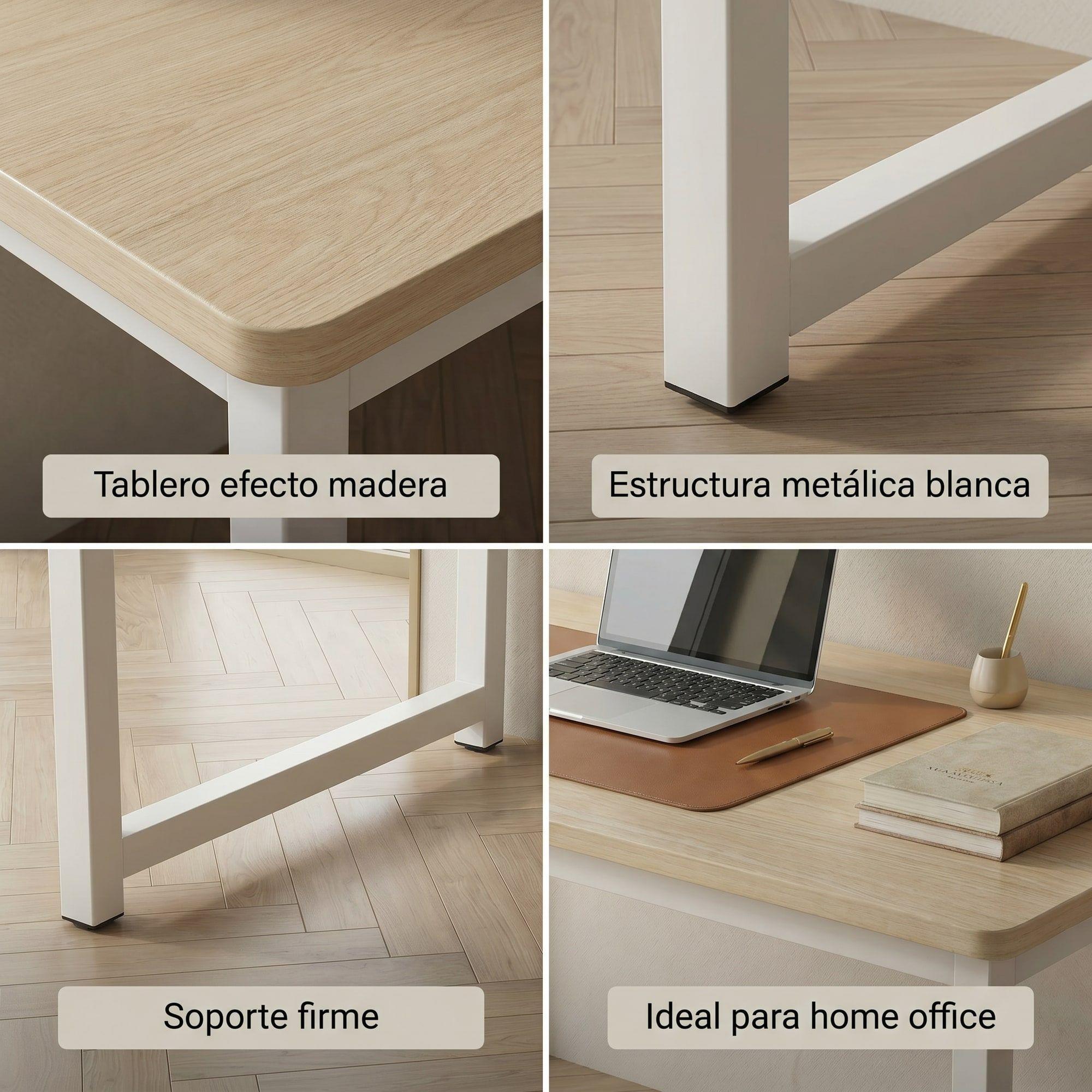 Escritorio Moderno Luciana Oficina Madera 100x60x75cm Marrón-3