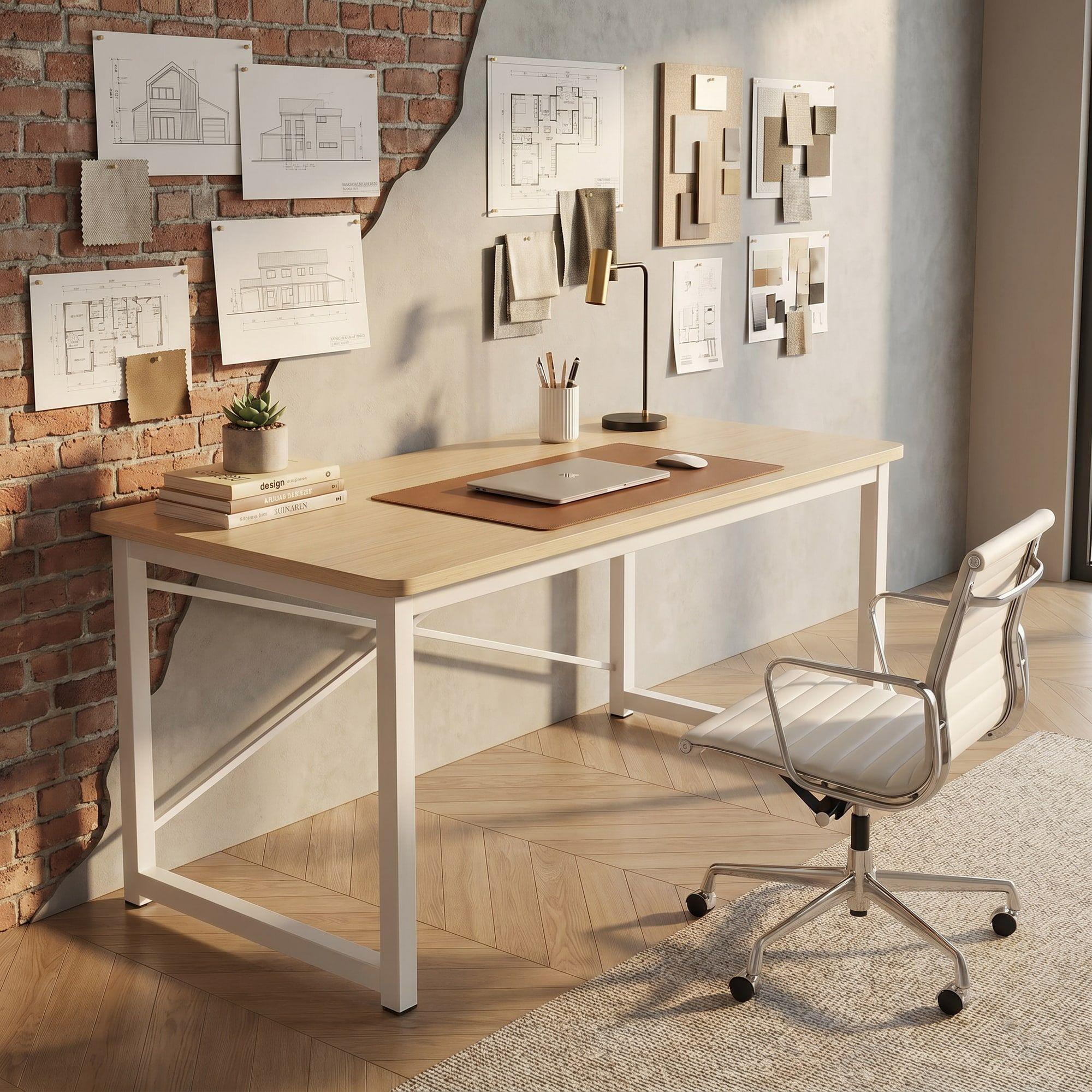 Escritorio Moderno Luciana Oficina Madera 100x60x75cm Marrón-4