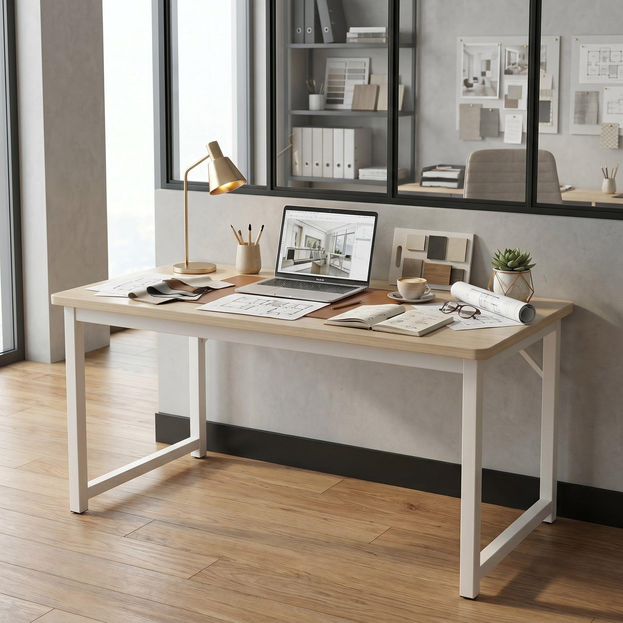 Escritorio Moderno Luciana Oficina Madera 100x60x75cm Marrón-5