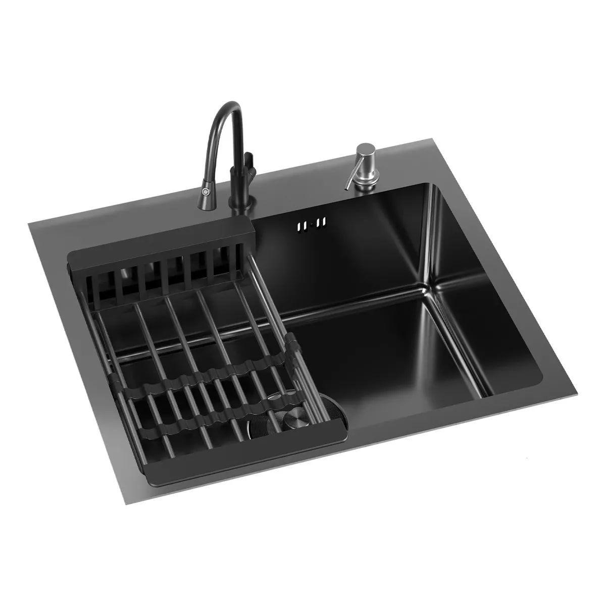 Combo Lavaplato Empotrado 55x45cm Acero Inoxidable Con Todos-1