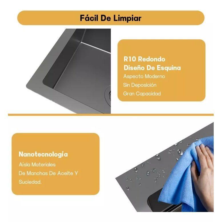 Combo Lavaplato Empotrado 55x45cm Acero Inoxidable Con Todos-5