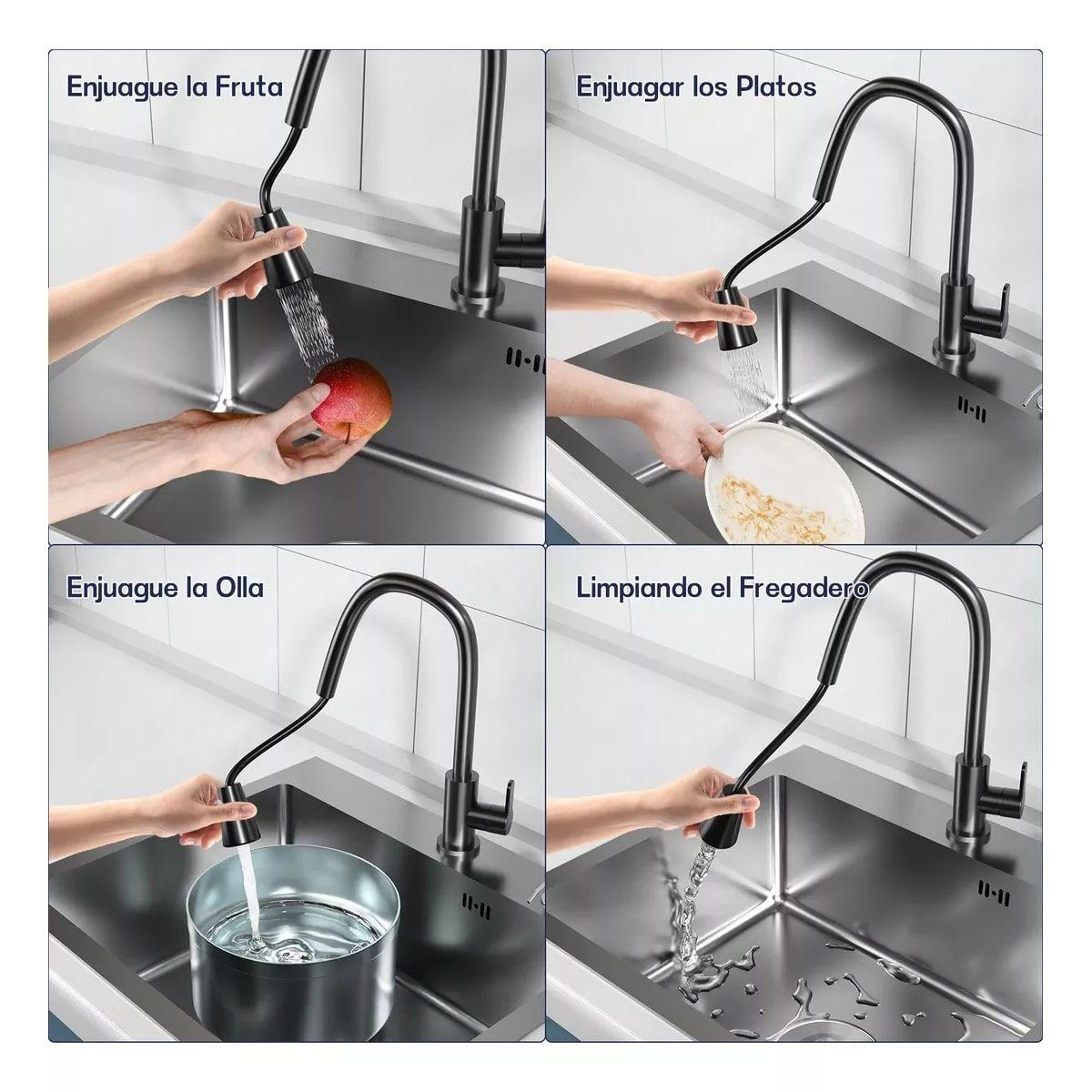 Combo Lavaplato Empotrado 55x45cm Acero Inoxidable Con Todos-7