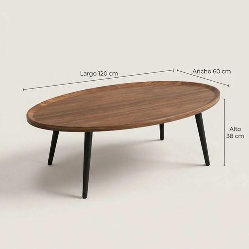 Mesa De Centro Elipse Living Vanguardia Madera Nactural-2