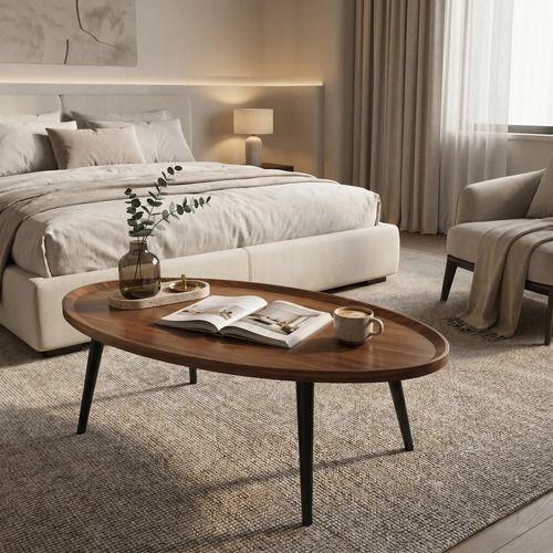 Mesa De Centro Elipse Living Vanguardia Madera Nactural-5