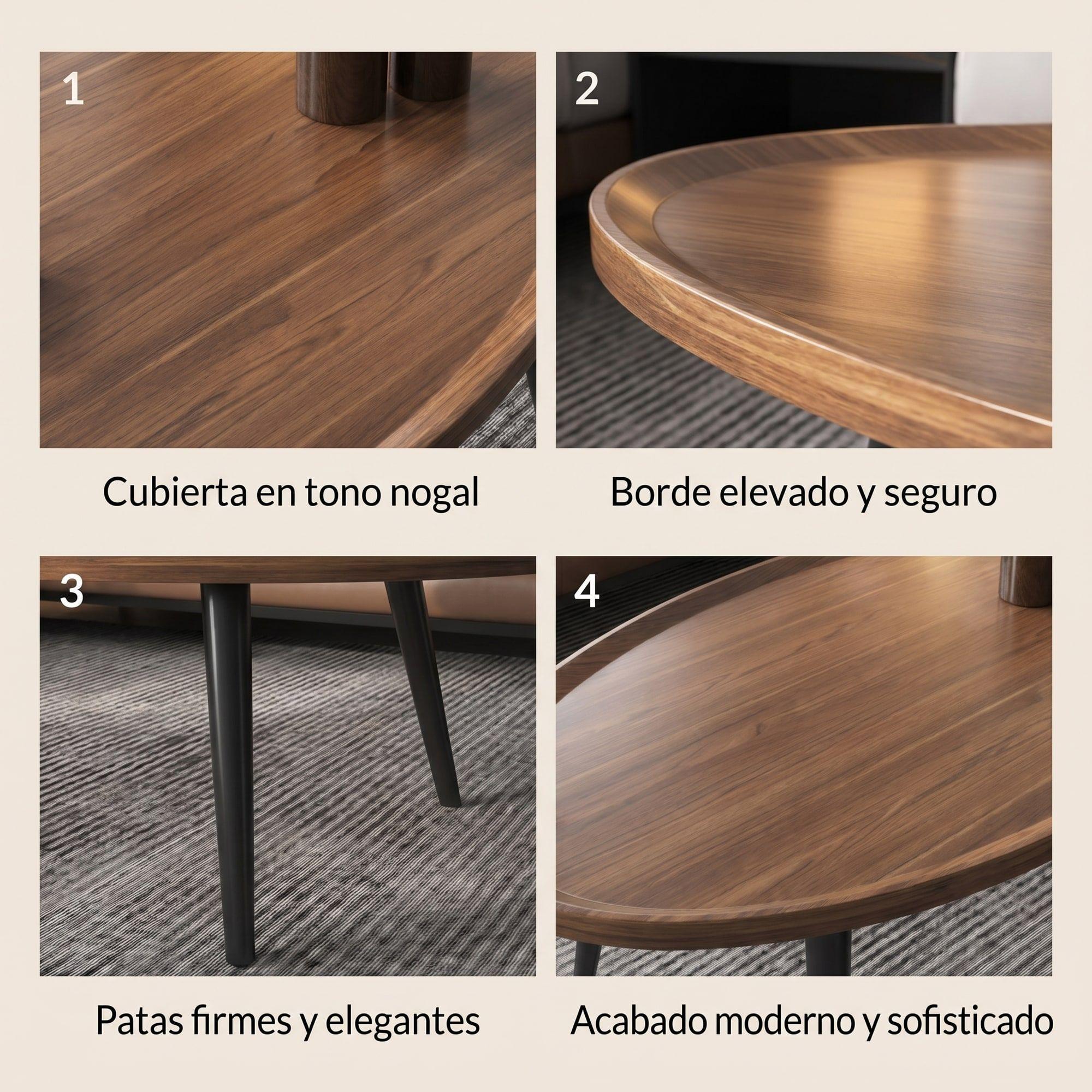 Mesa De Centro Elipse Living Vanguardia Madera Nactural-3