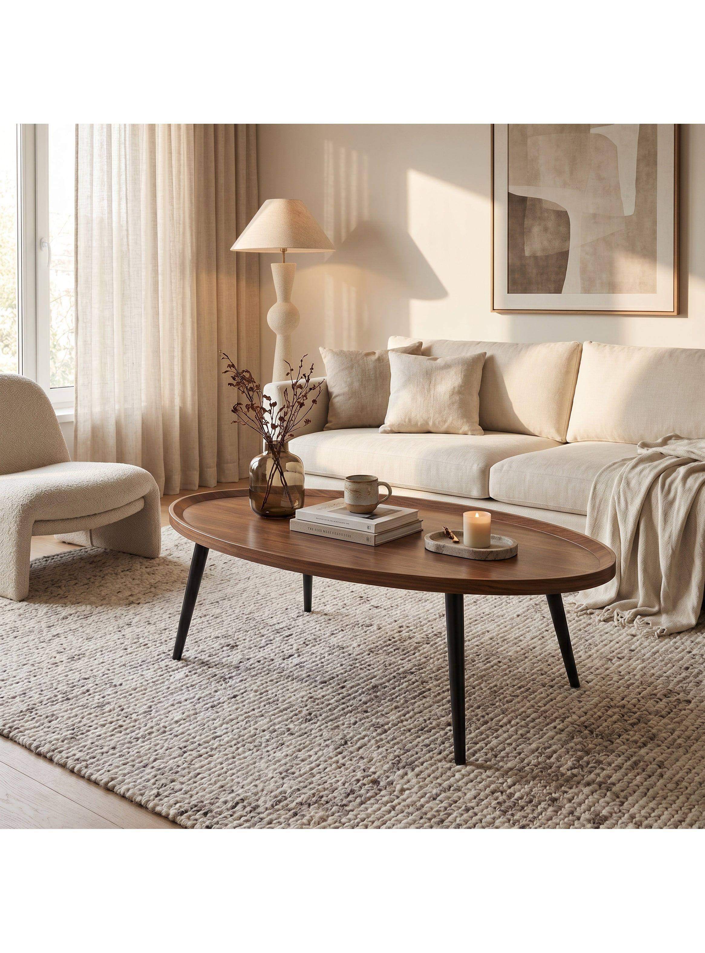 Mesa De Centro Elipse Living Vanguardia Madera Nactural-4
