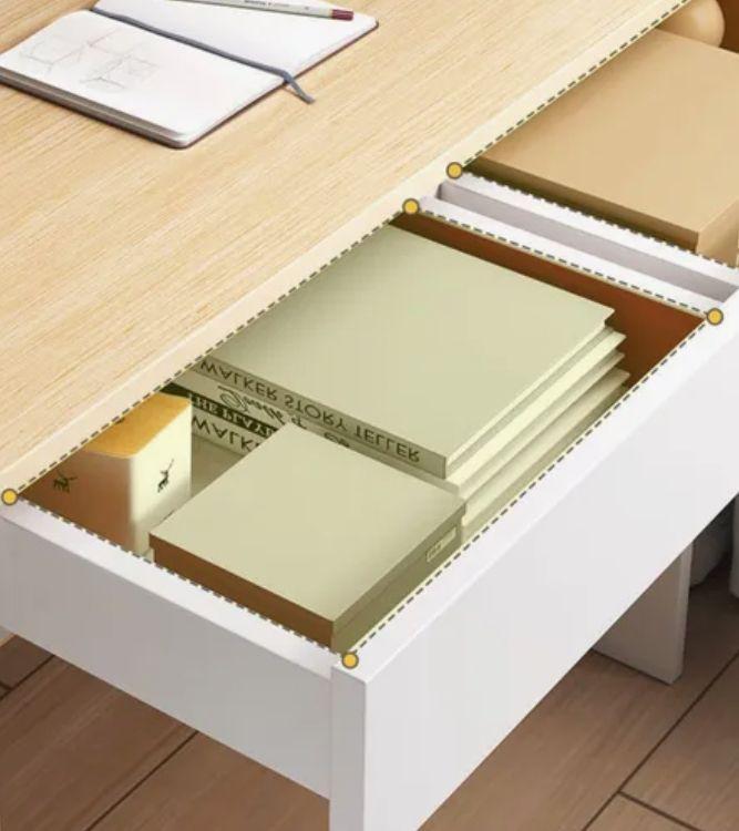 Escritorio Con Cajones Estanteria Para Libros Y Organizador-5