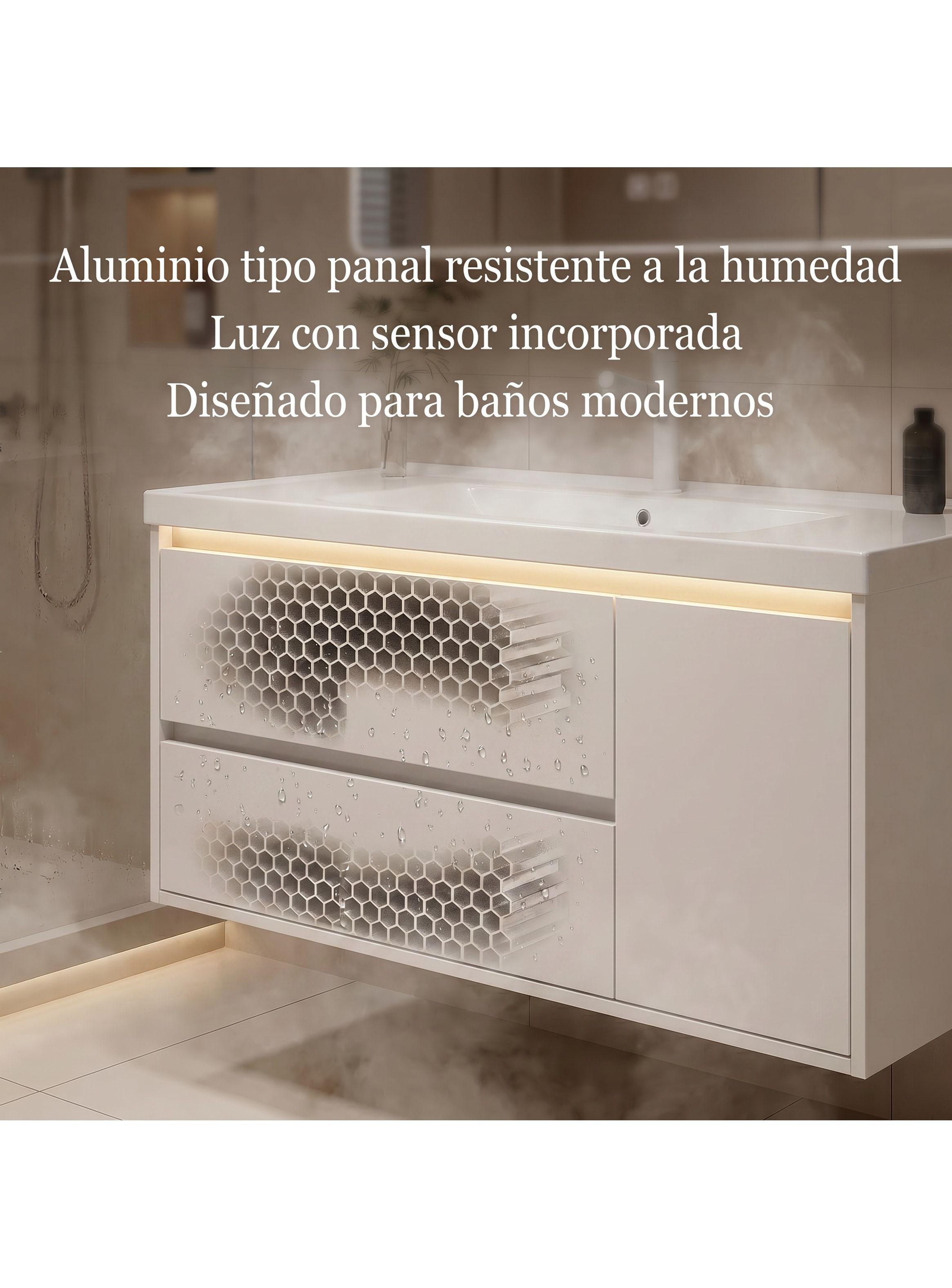 Vanitorio Luz Con Sensor + Botiquín Espejo Inteligente 80e Blanco Un Agujero-9