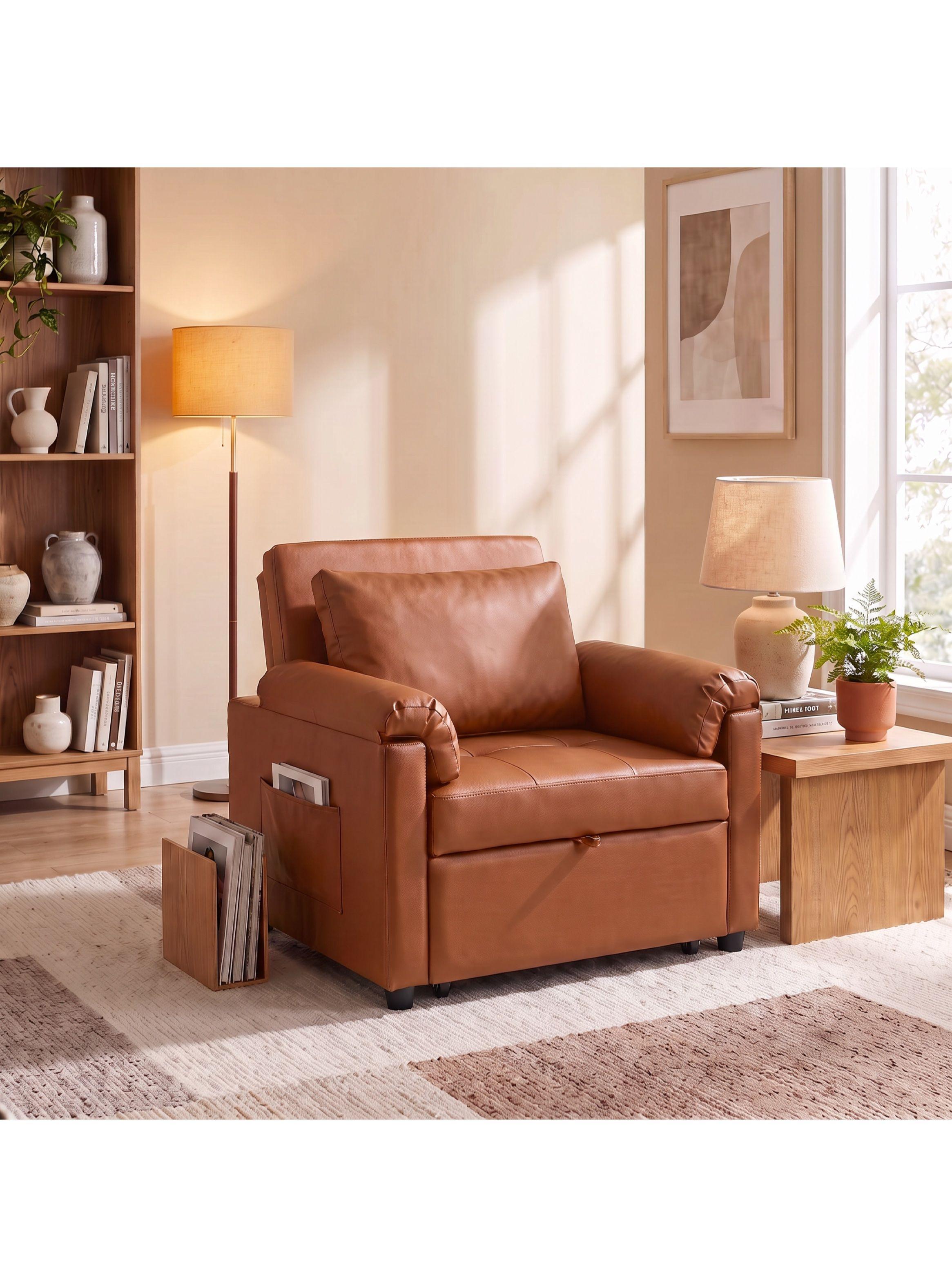 Sillón Cama Individual Extensible Reclinable 3 En 1 Compacto-4