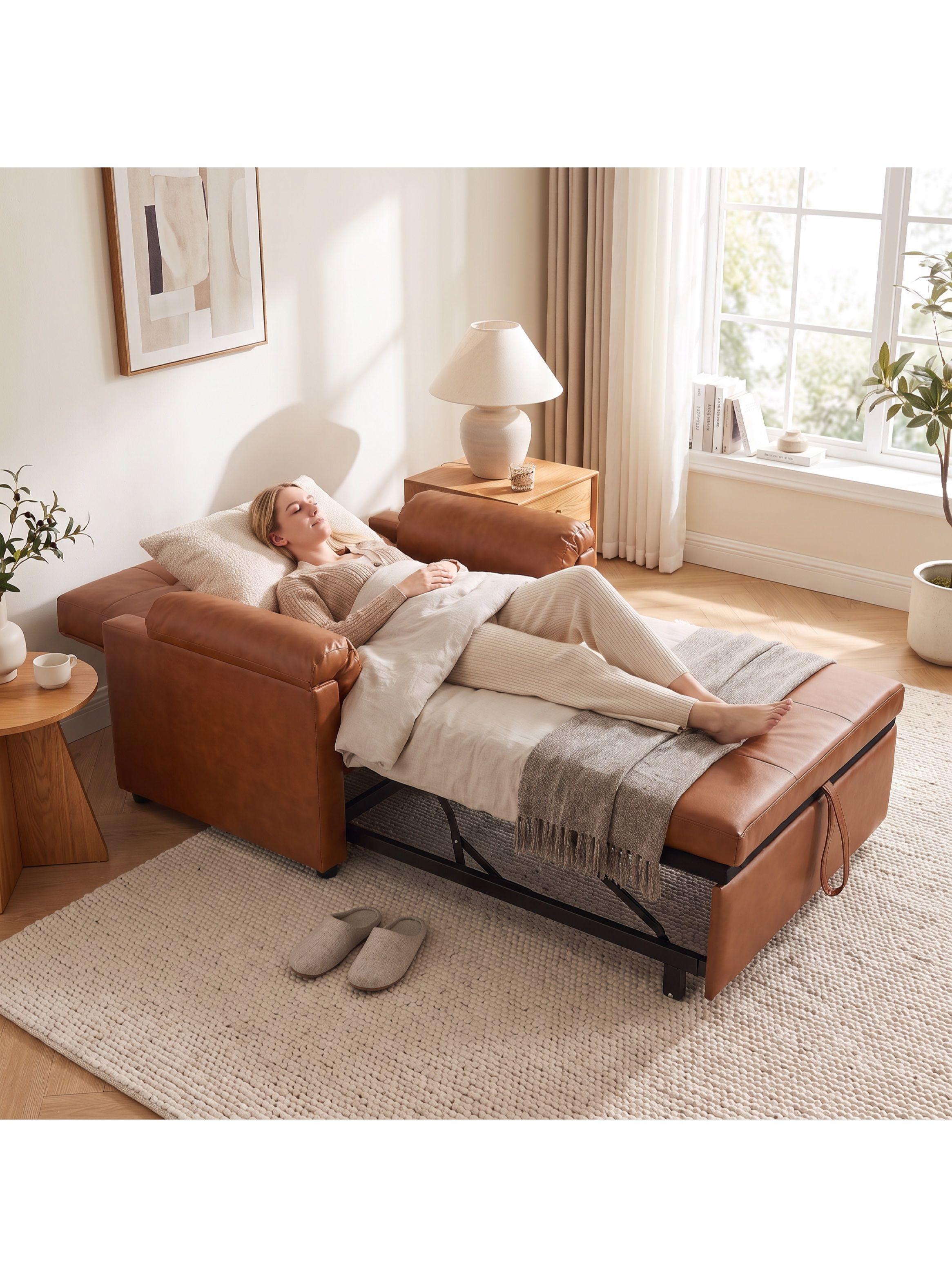 Sillón Cama Individual Extensible Reclinable 3 En 1 Compacto-5