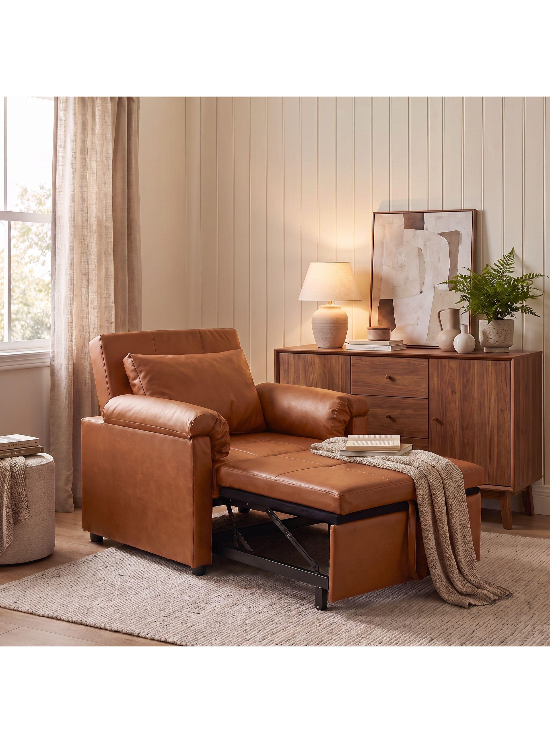 Sillón Cama Individual Extensible Reclinable 3 En 1 Compacto-6