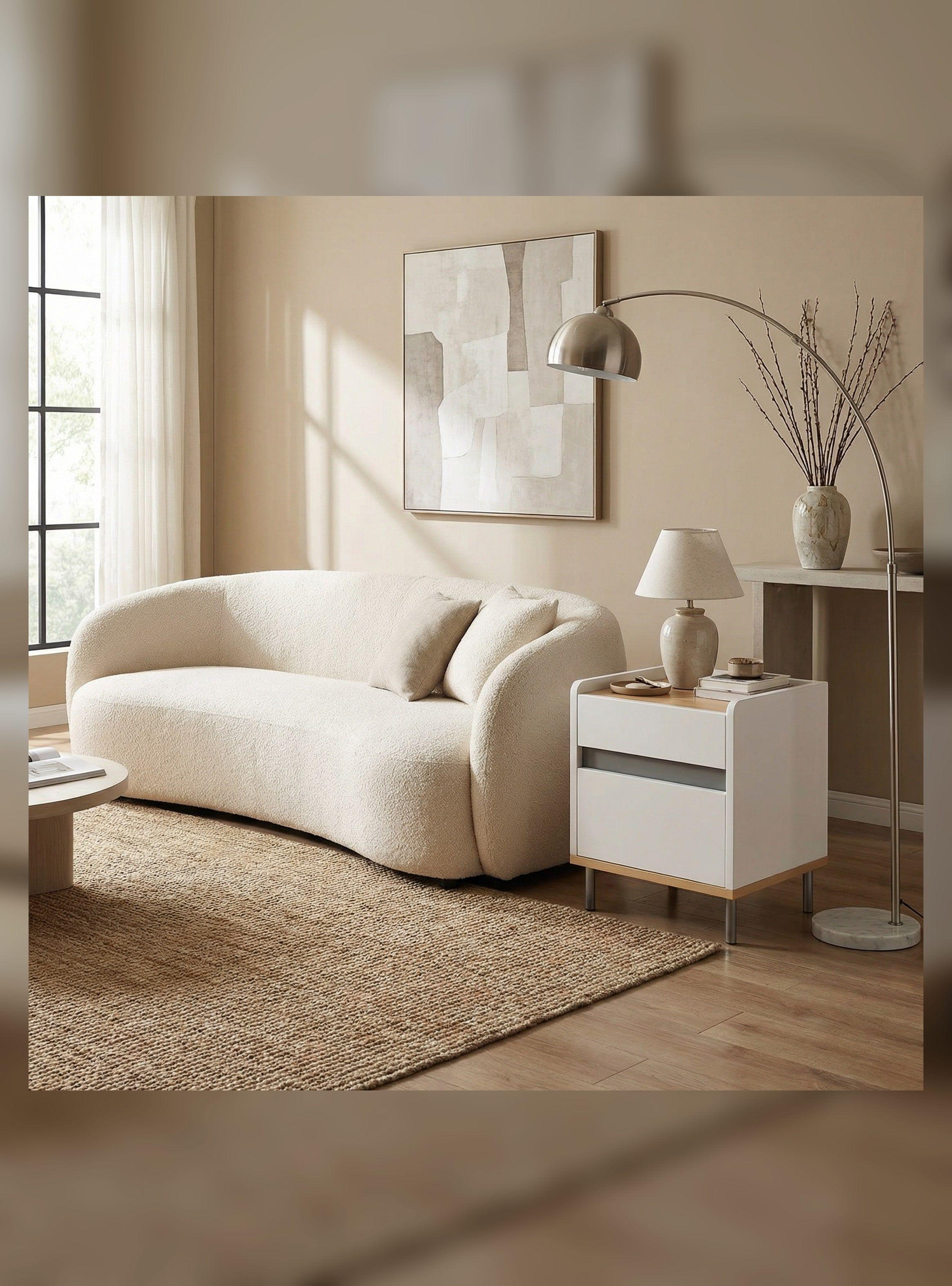 Velador 2 Niveles Con Cajones Bicolor Moderno 45*40*60cm-2
