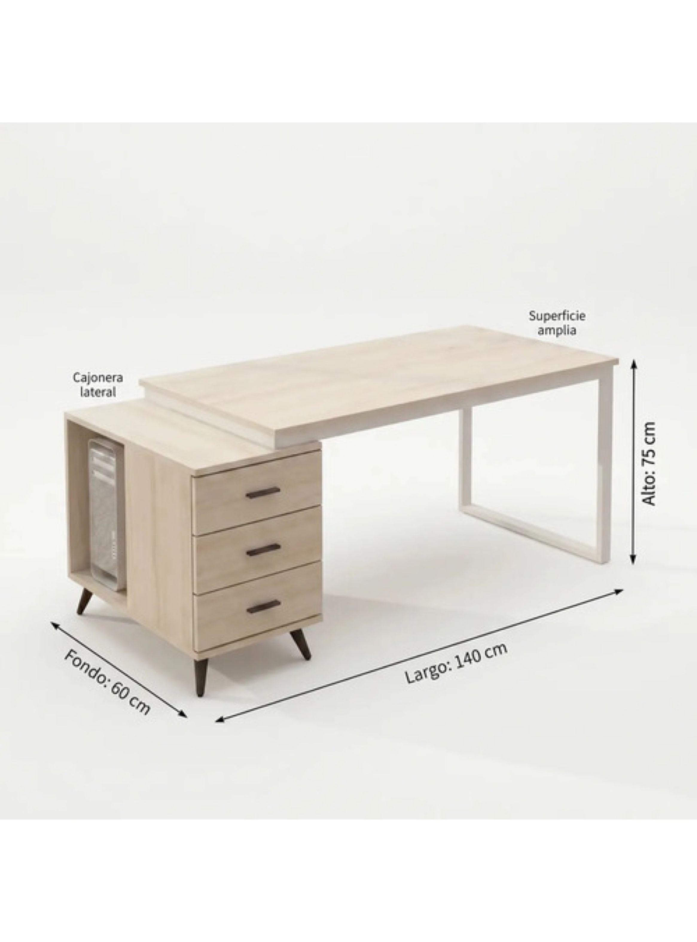 Escritorio Moderno Con Cajoneras 140x60x75cm Para Oficina-2
