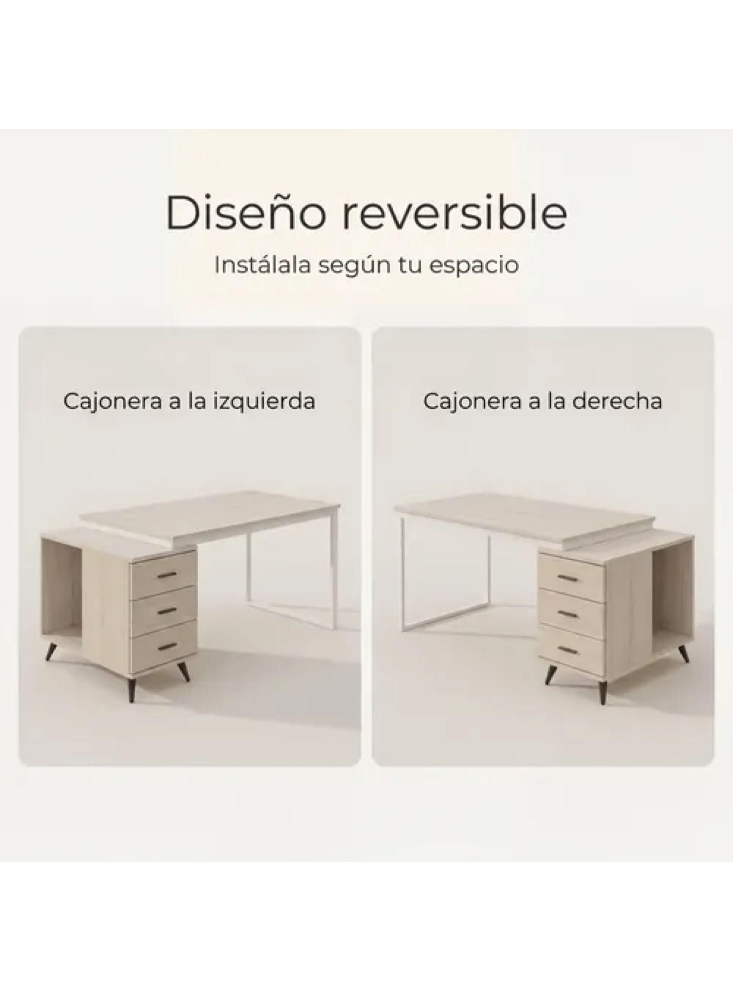 Escritorio Moderno Con Cajoneras 140x60x75cm Para Oficina-3
