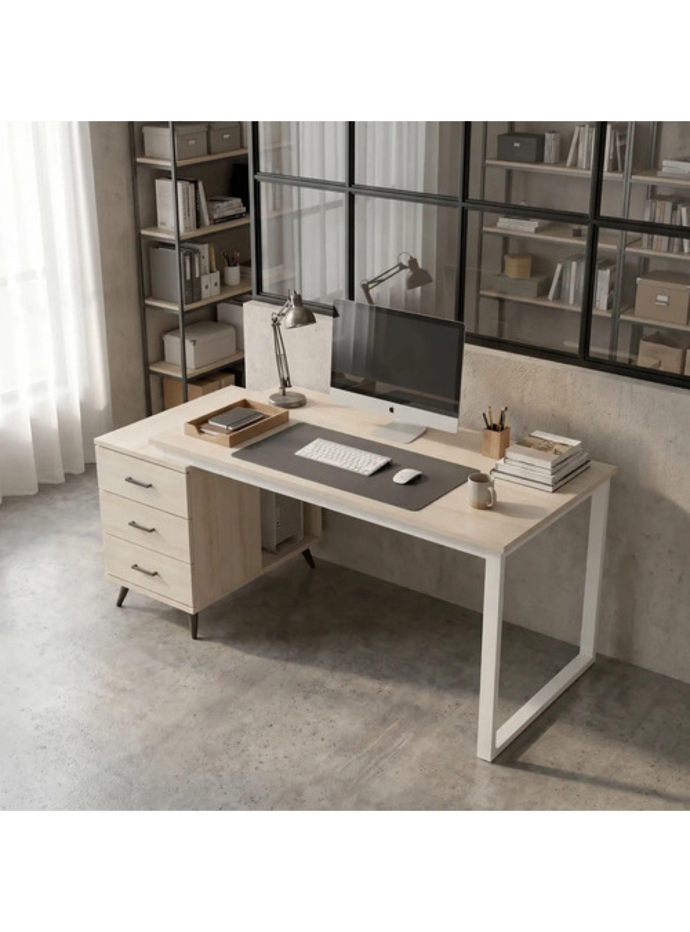 Escritorio Moderno Con Cajoneras 140x60x75cm Para Oficina-6