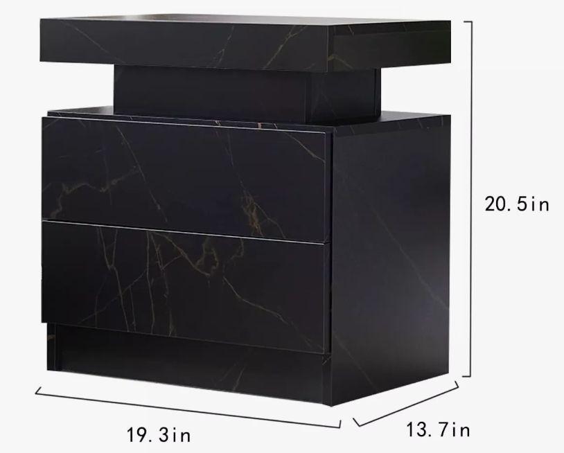 Velador Con Luz Variable Con 2 Cajones Homer Design 52*35*49-5
