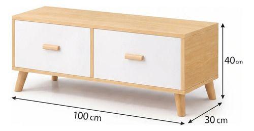 Rack Tv 100x30x40cm 2 Tiras Hecho Por Melamina Homer Design-4