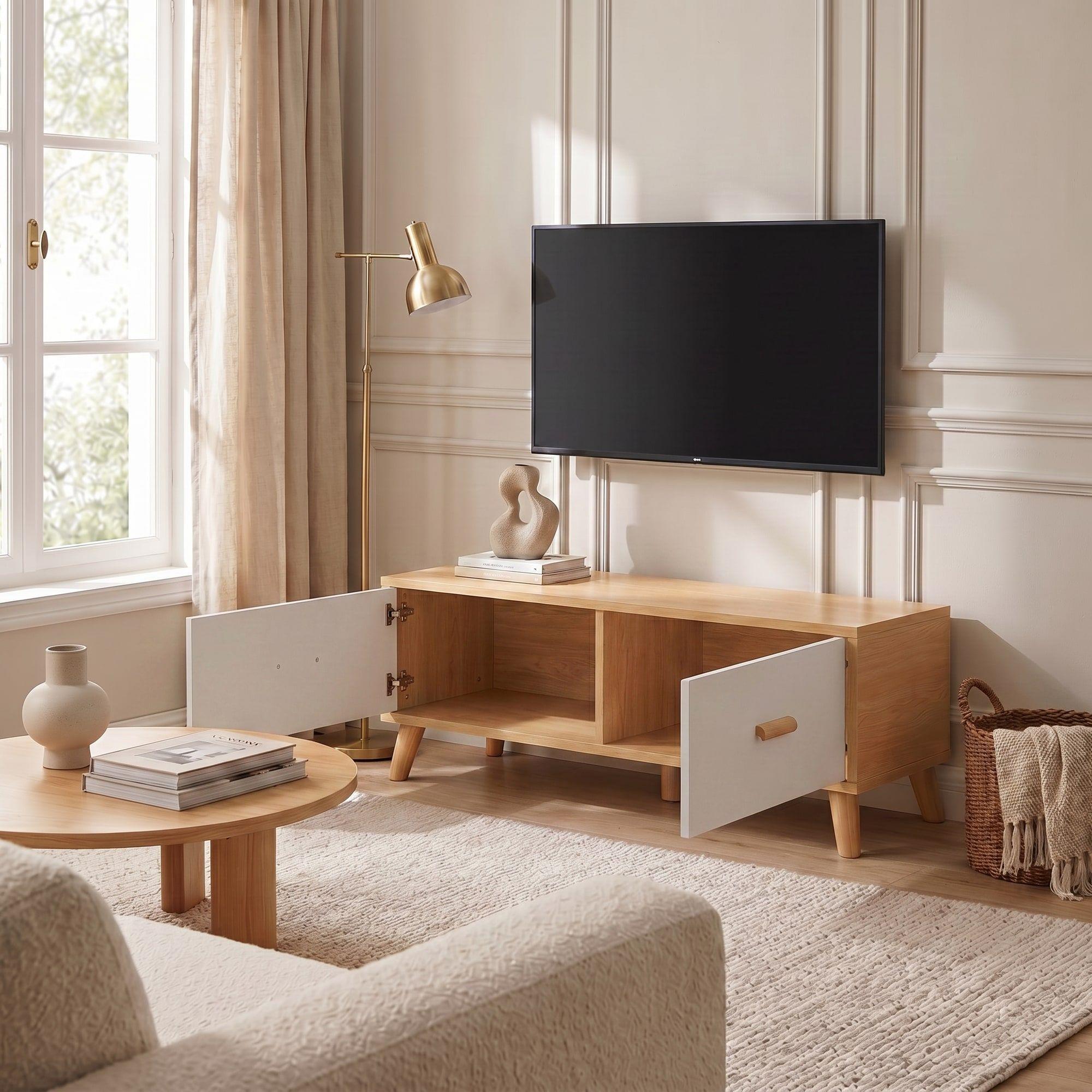 Rack Tv 100x30x40cm 2 Tiras Hecho Por Melamina Homer Design-7