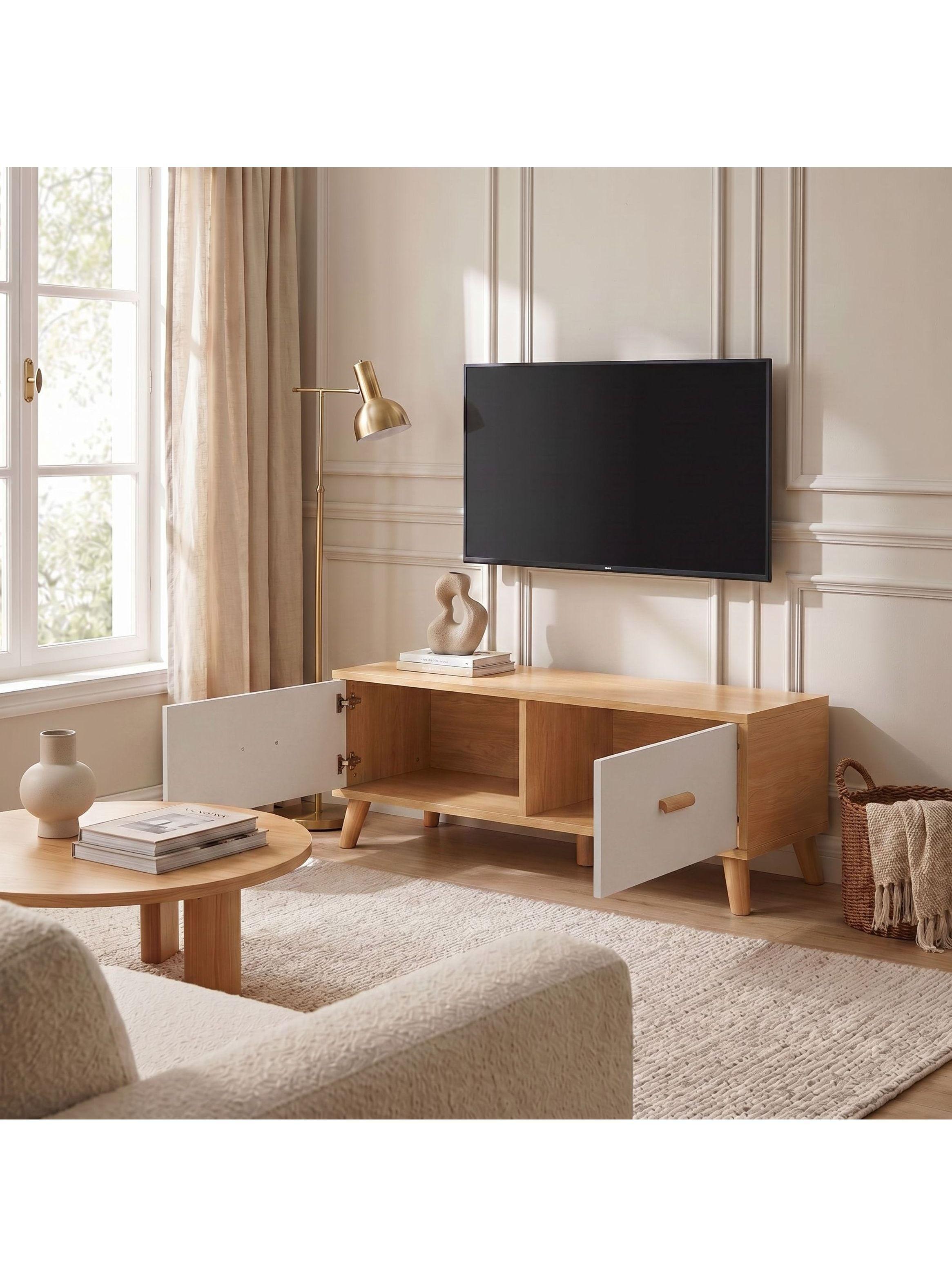 Rack Tv 100x30x40cm 2 Tiras Hecho Por Melamina Homer Design-7