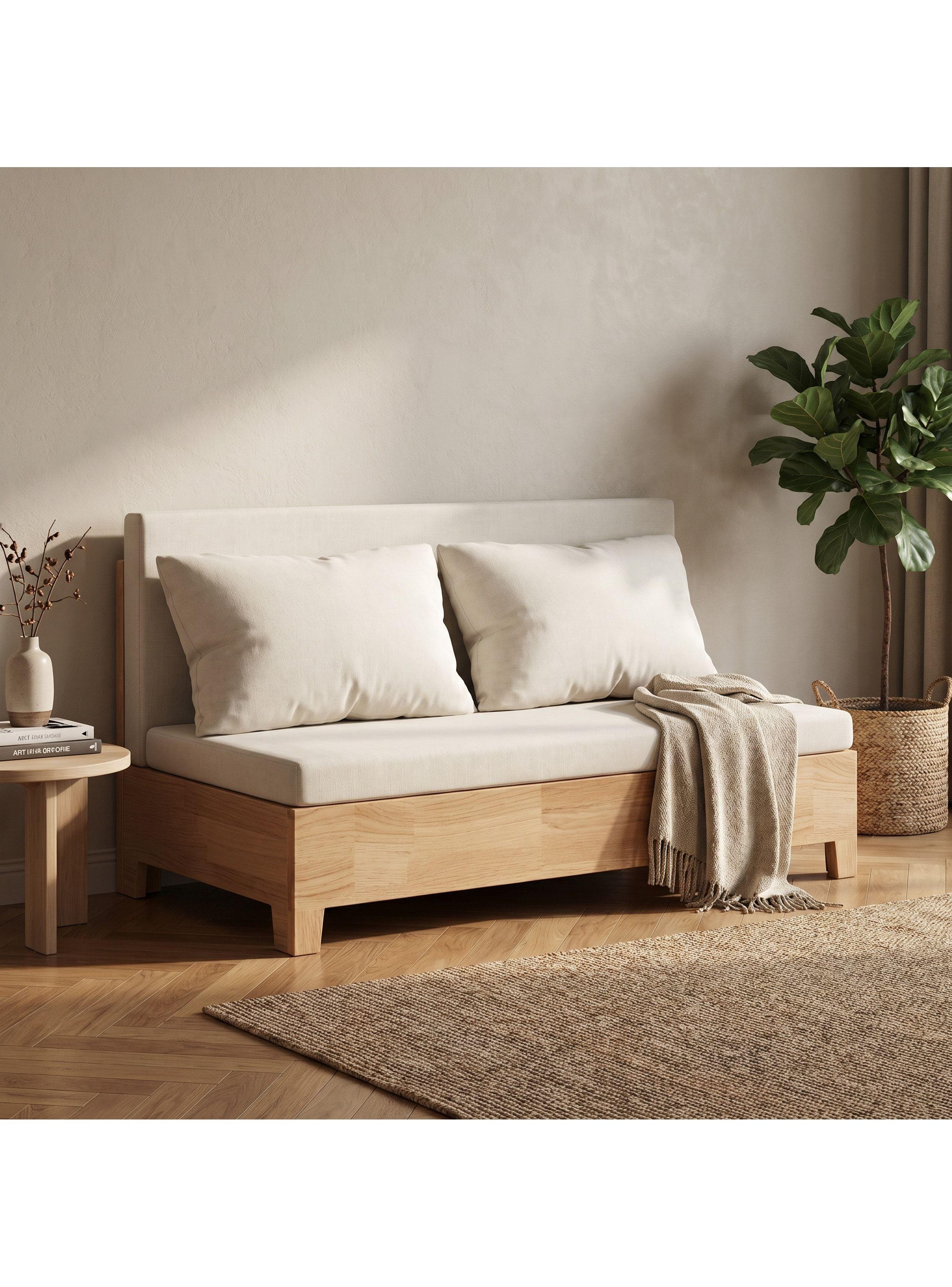 Sofa Cama 3 Cuerpo Con Alcenamiento 150cm Ancho Hecho Madera Balnco Liso-7