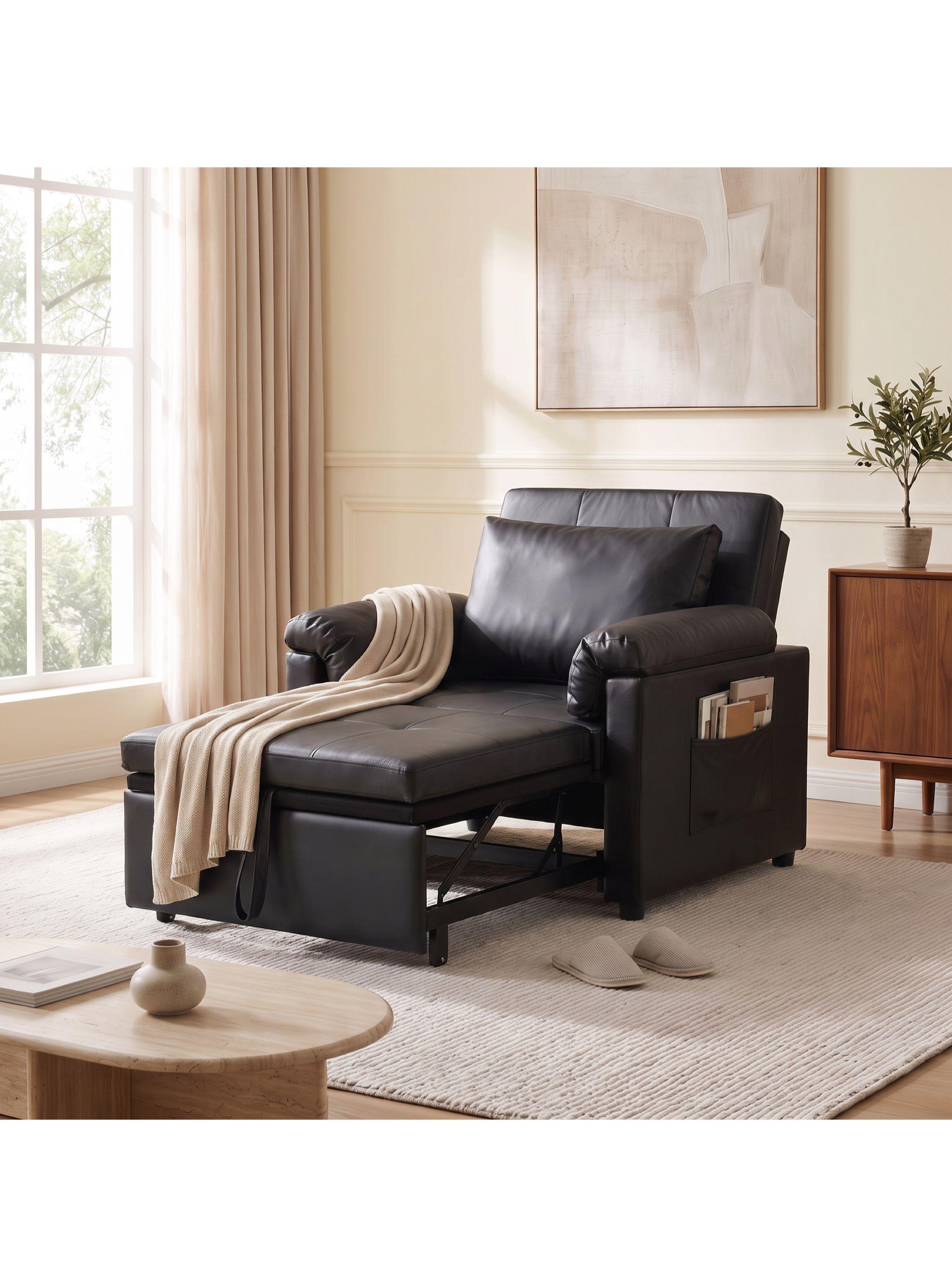 Sillón Cama Individual Extensible Reclinable 3 En 1 Compacto-0