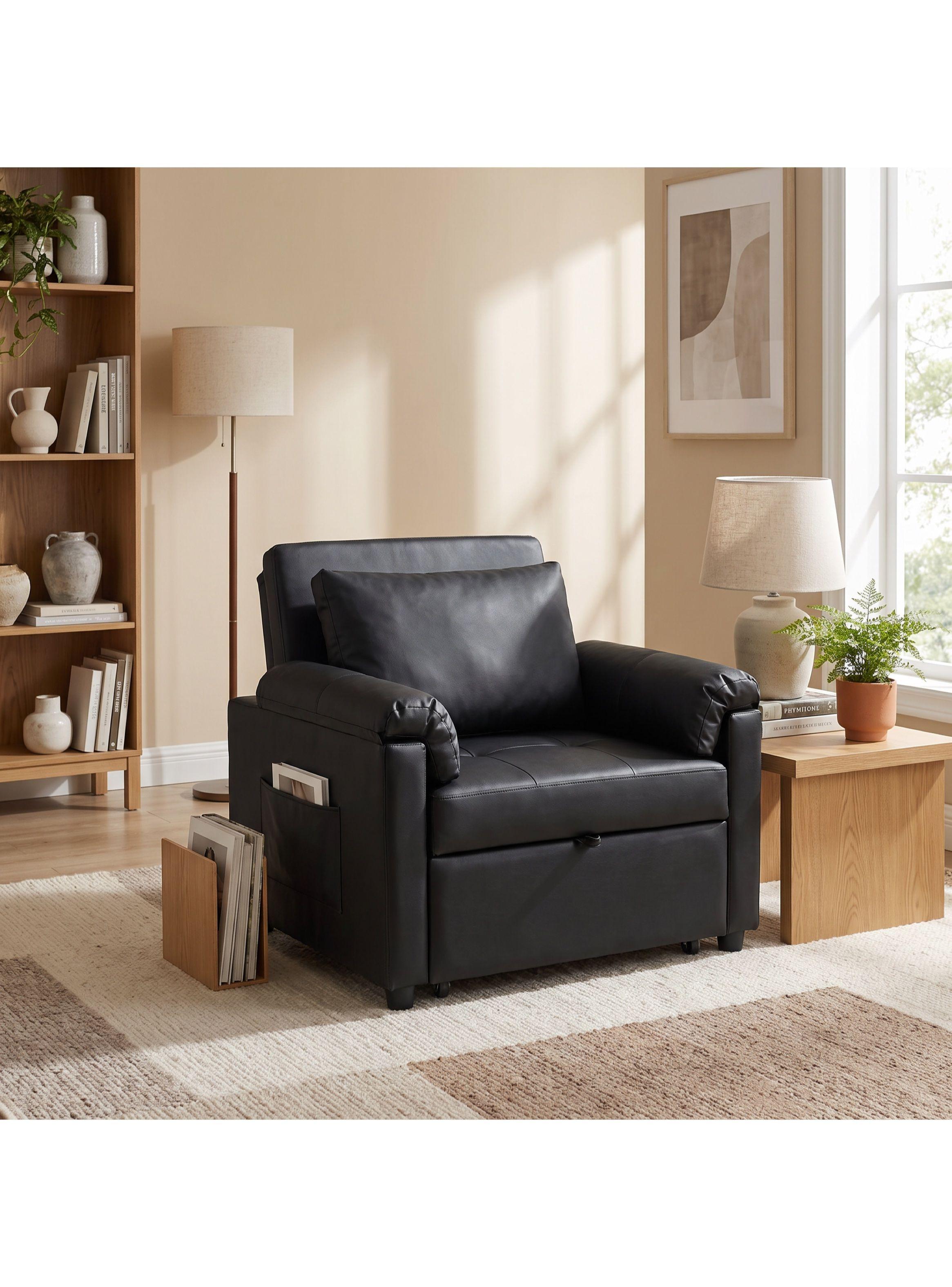 Sillón Cama Individual Extensible Reclinable 3 En 1 Compacto-4