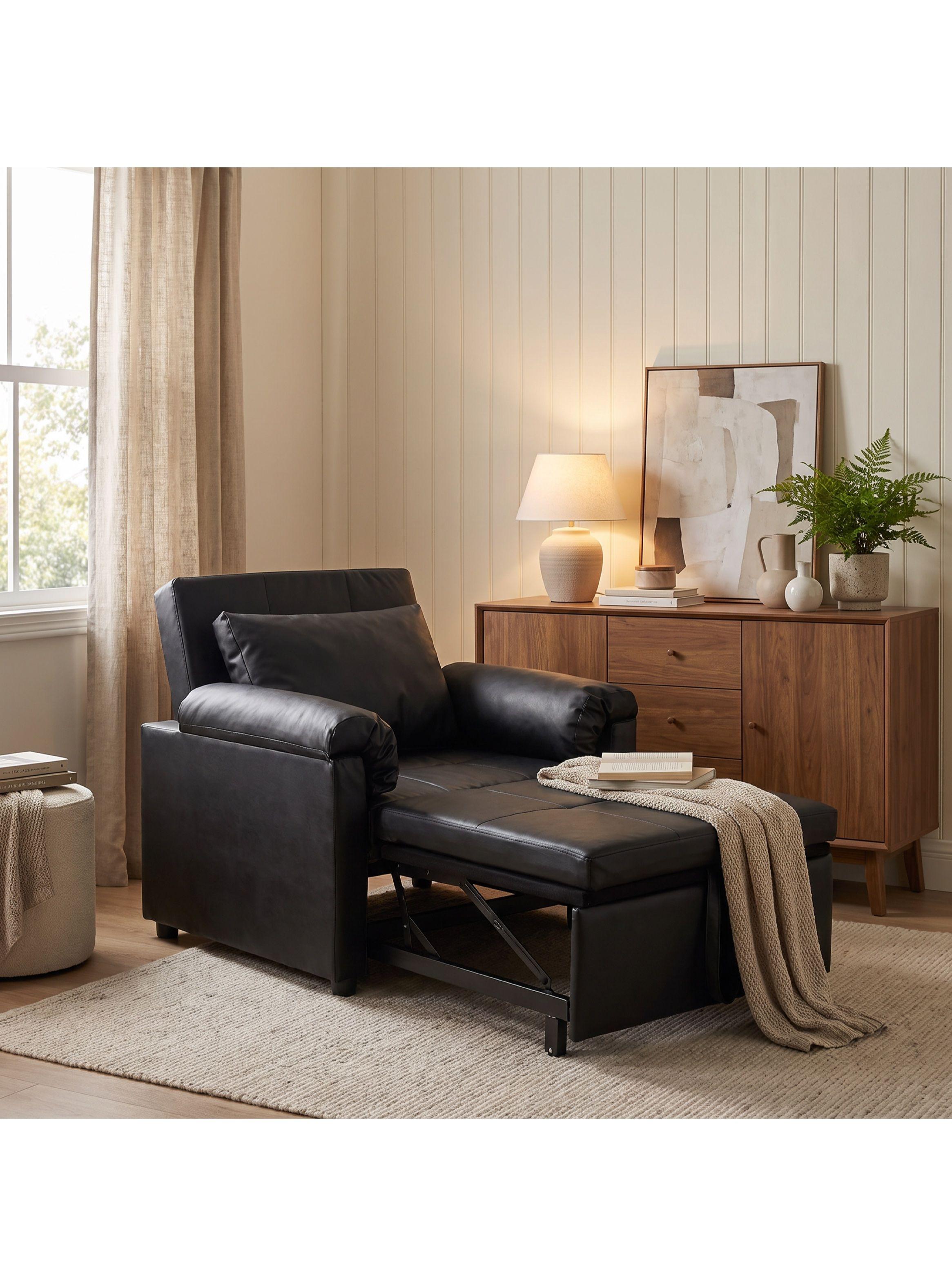 Sillón Cama Individual Extensible Reclinable 3 En 1 Compacto-6