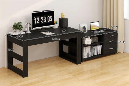 Escritorio Multifuncional Con Archivero Transformable 140cm Negro-2