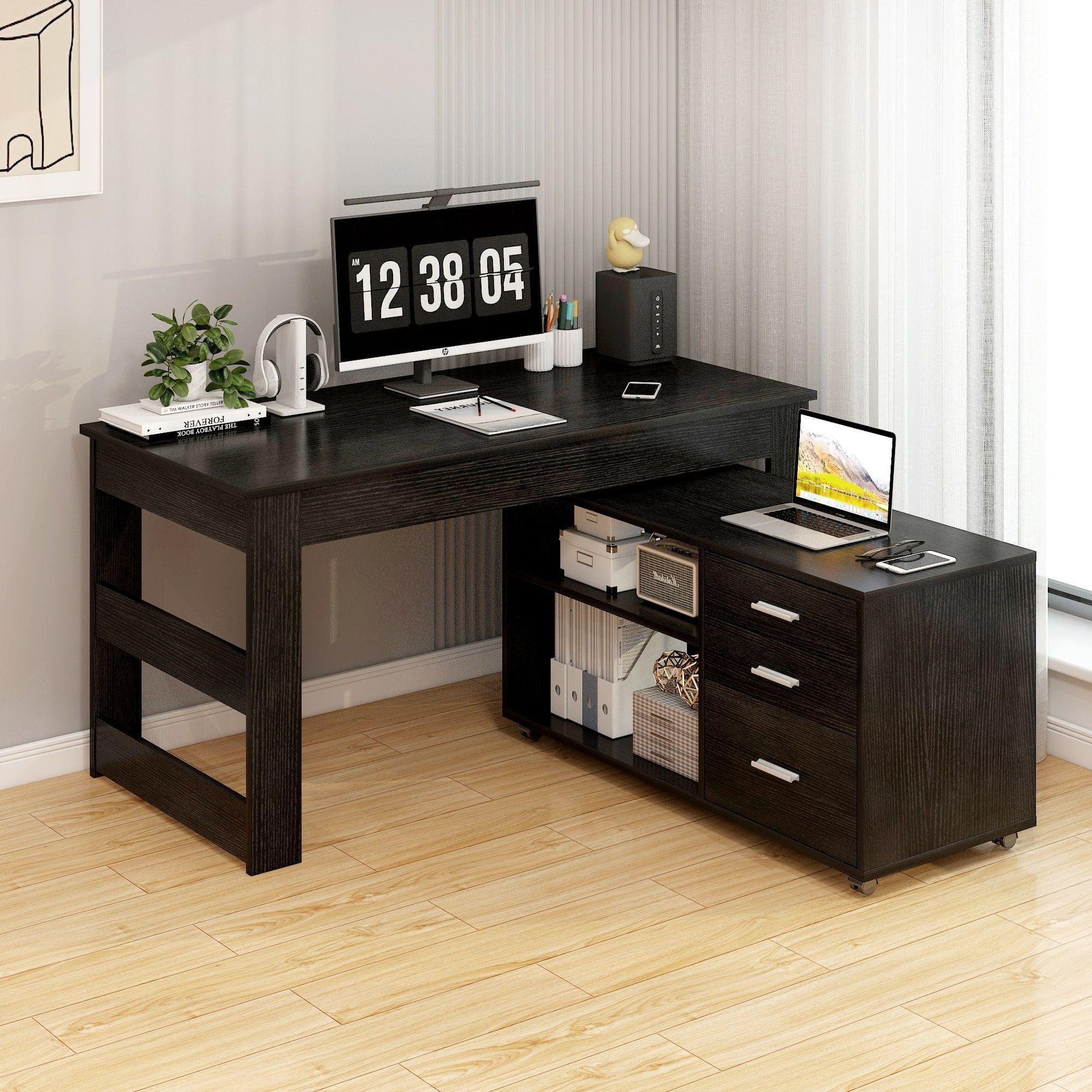 Escritorio Multifuncional Con Archivero Transformable 140cm Negro-1