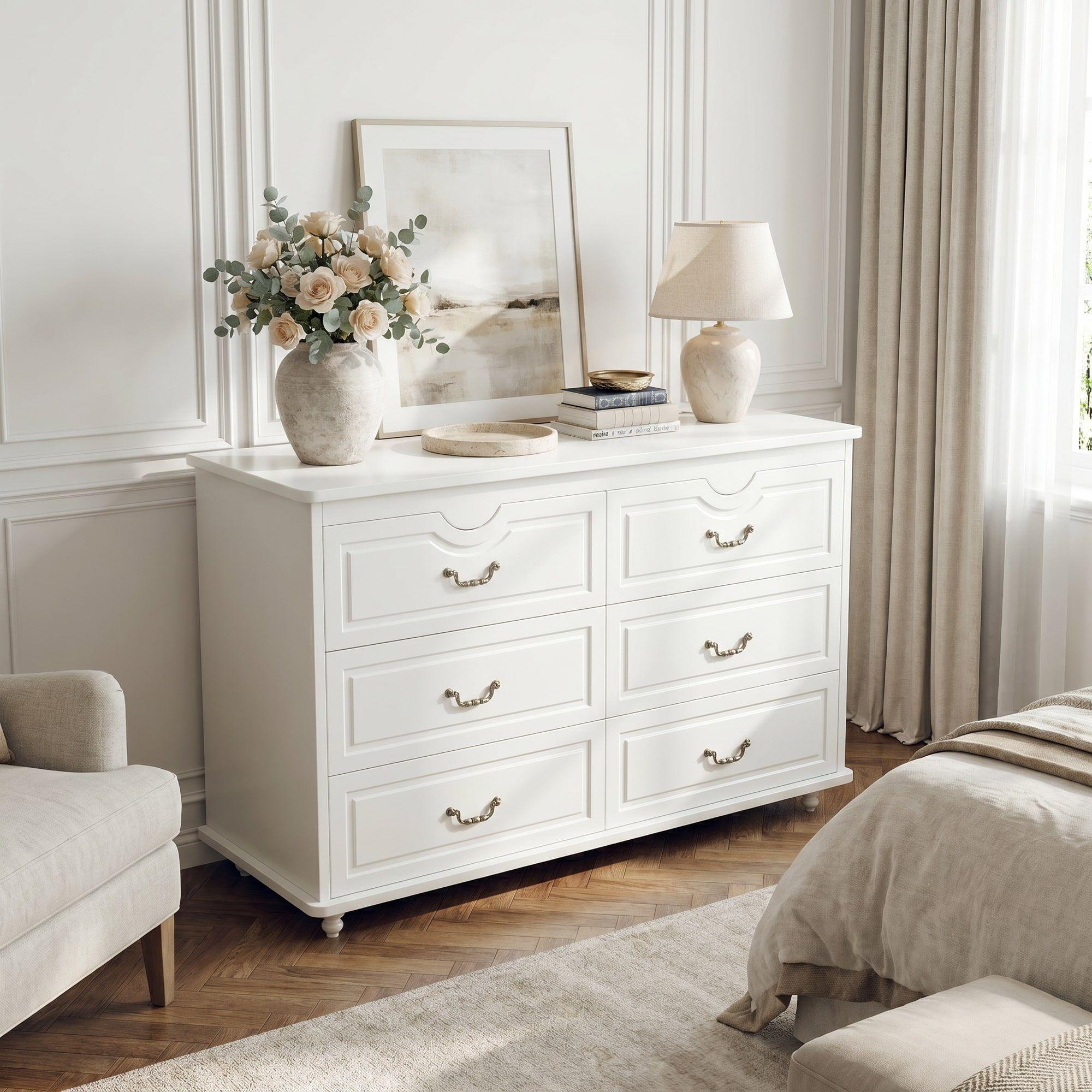 Comoda Cajonera Gabriela Elegante Estilo France 120*40*78cm Blanco-4