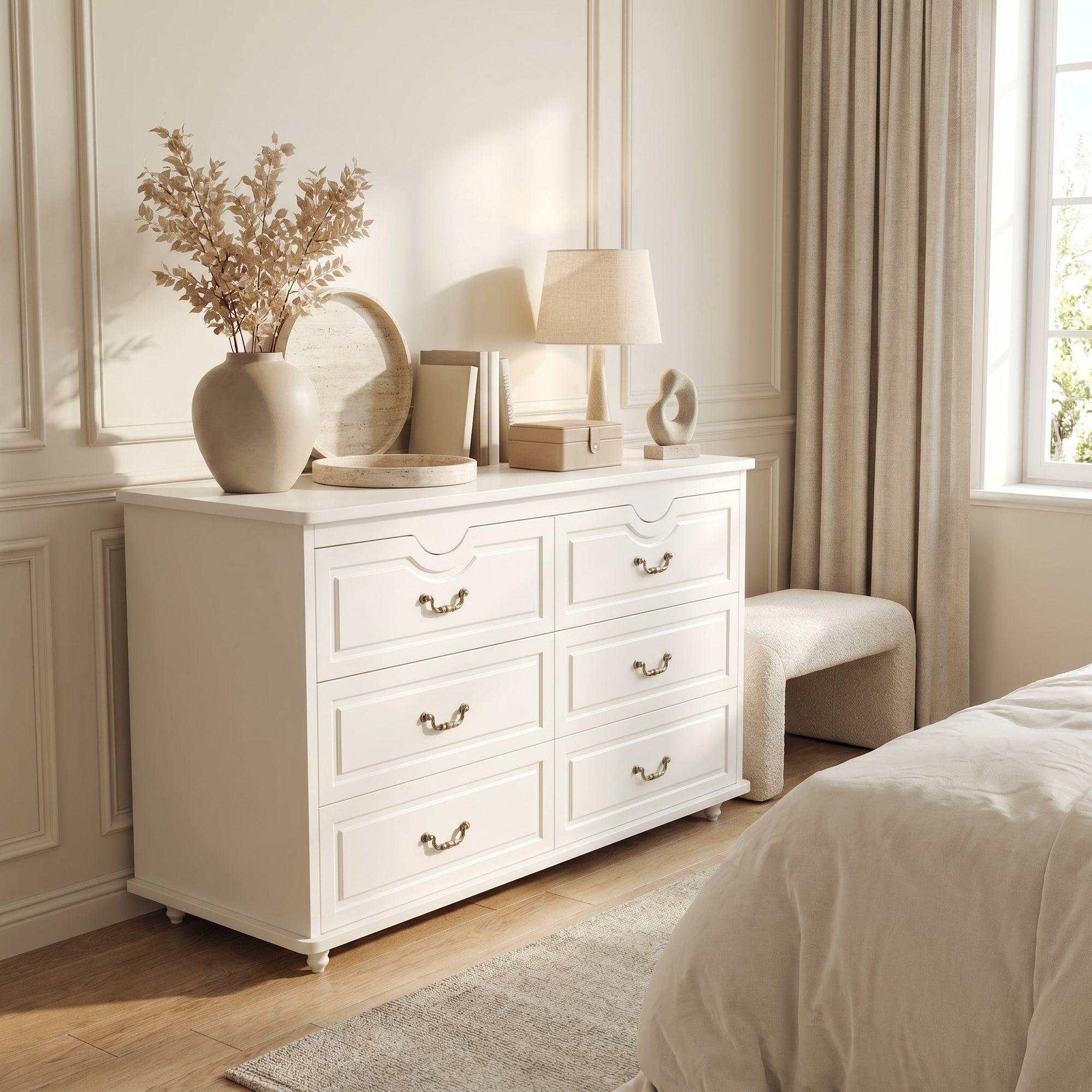 Comoda Cajonera Gabriela Elegante Estilo France 120*40*78cm Blanco-5