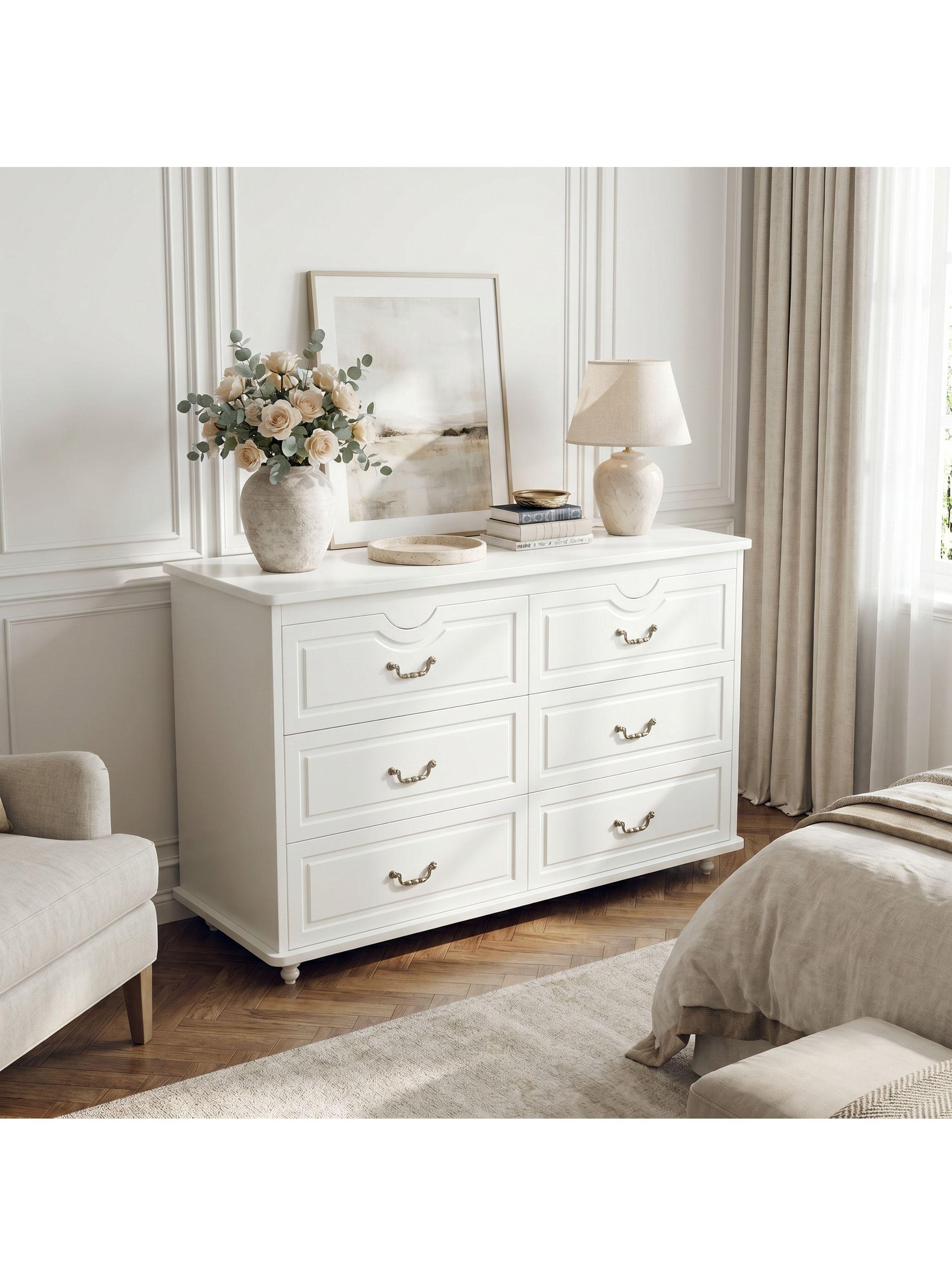 Comoda Cajonera Gabriela Elegante Estilo France 120*40*78cm Blanco-4