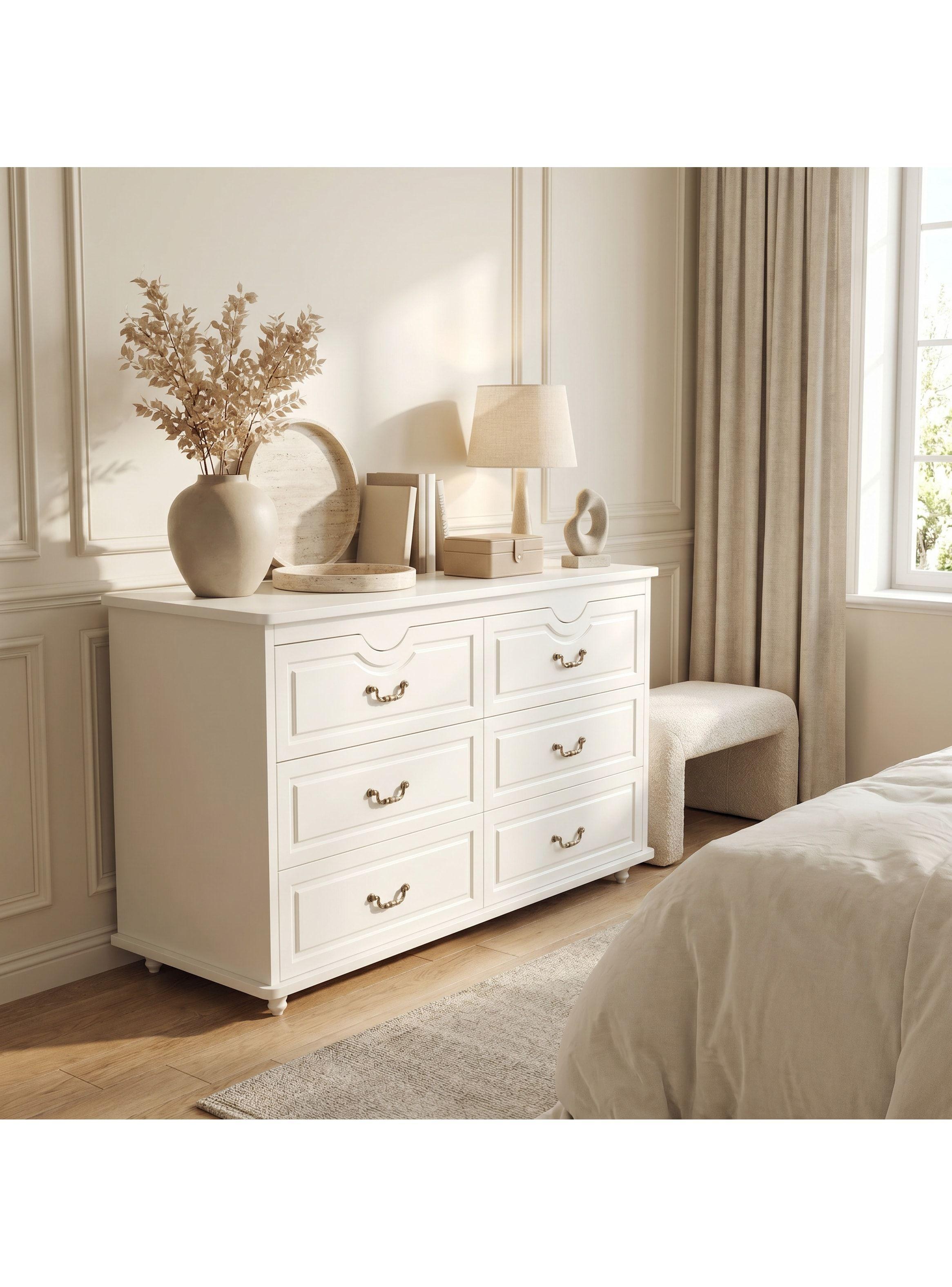 Comoda Cajonera Gabriela Elegante Estilo France 120*40*78cm Blanco-5