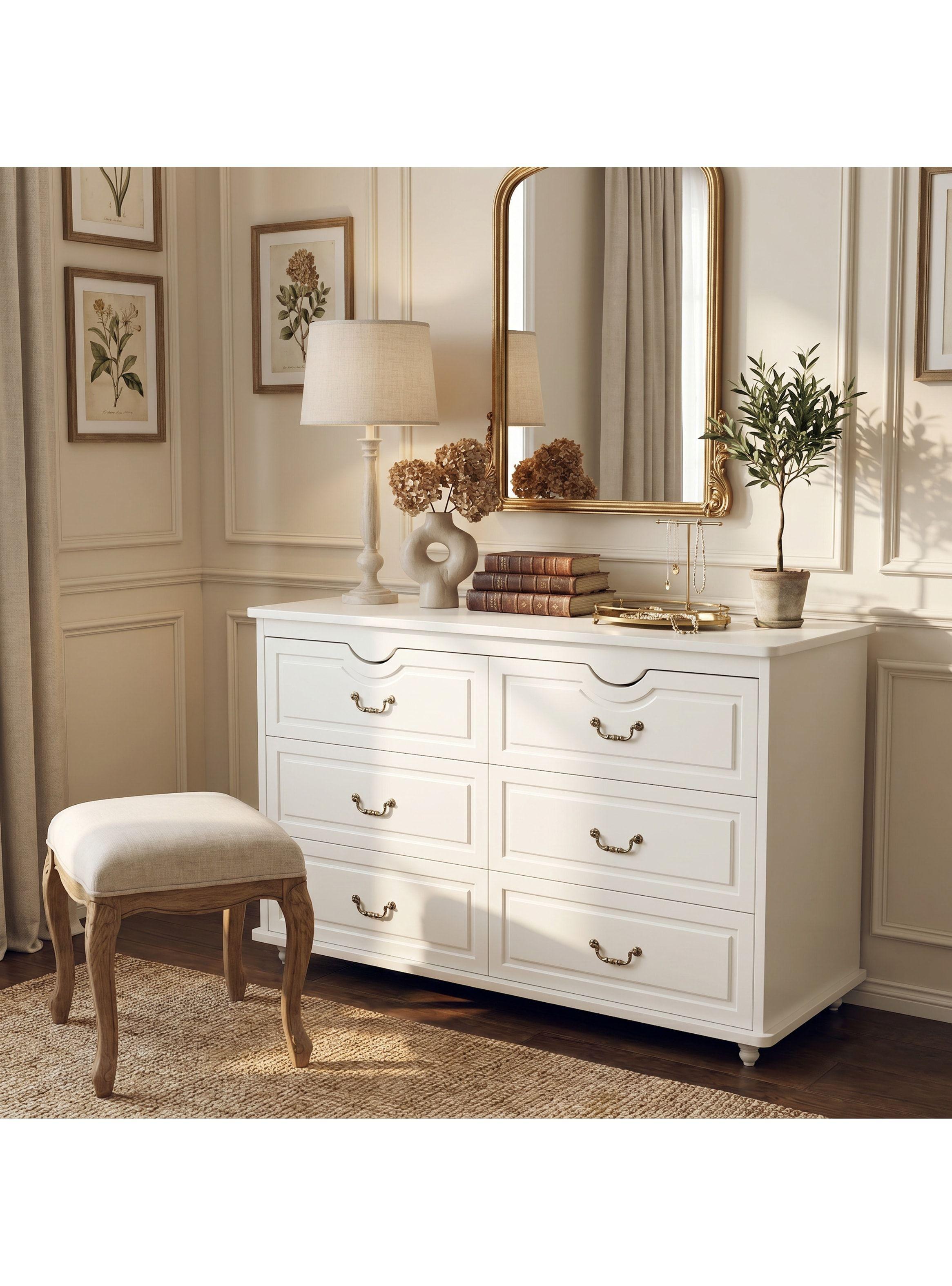 Comoda Cajonera Gabriela Elegante Estilo France 120*40*78cm Blanco-7