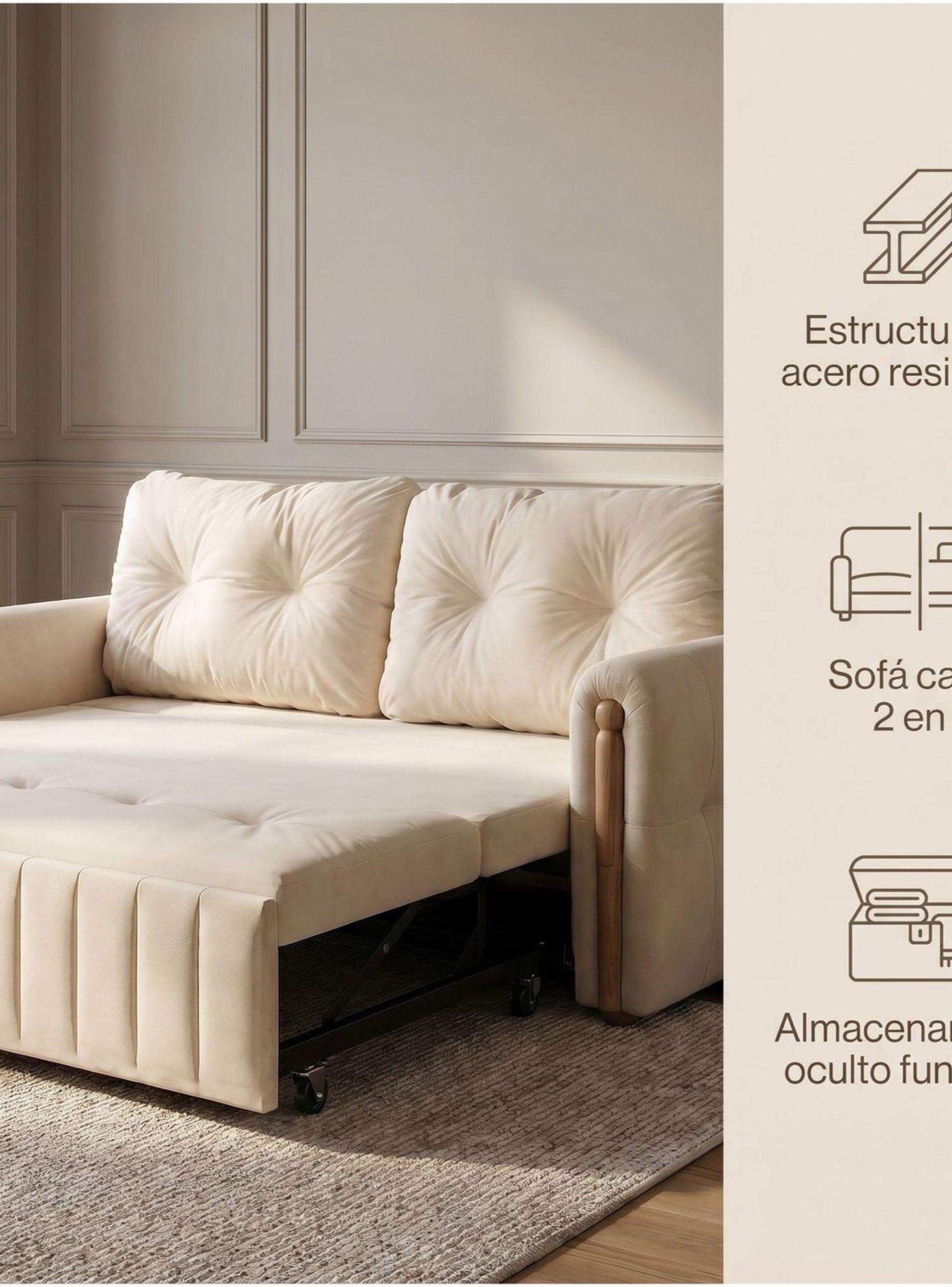 Sofa Cama 2 Cuerpo Con Alcenamiento Cama De 120cm Ancho-2