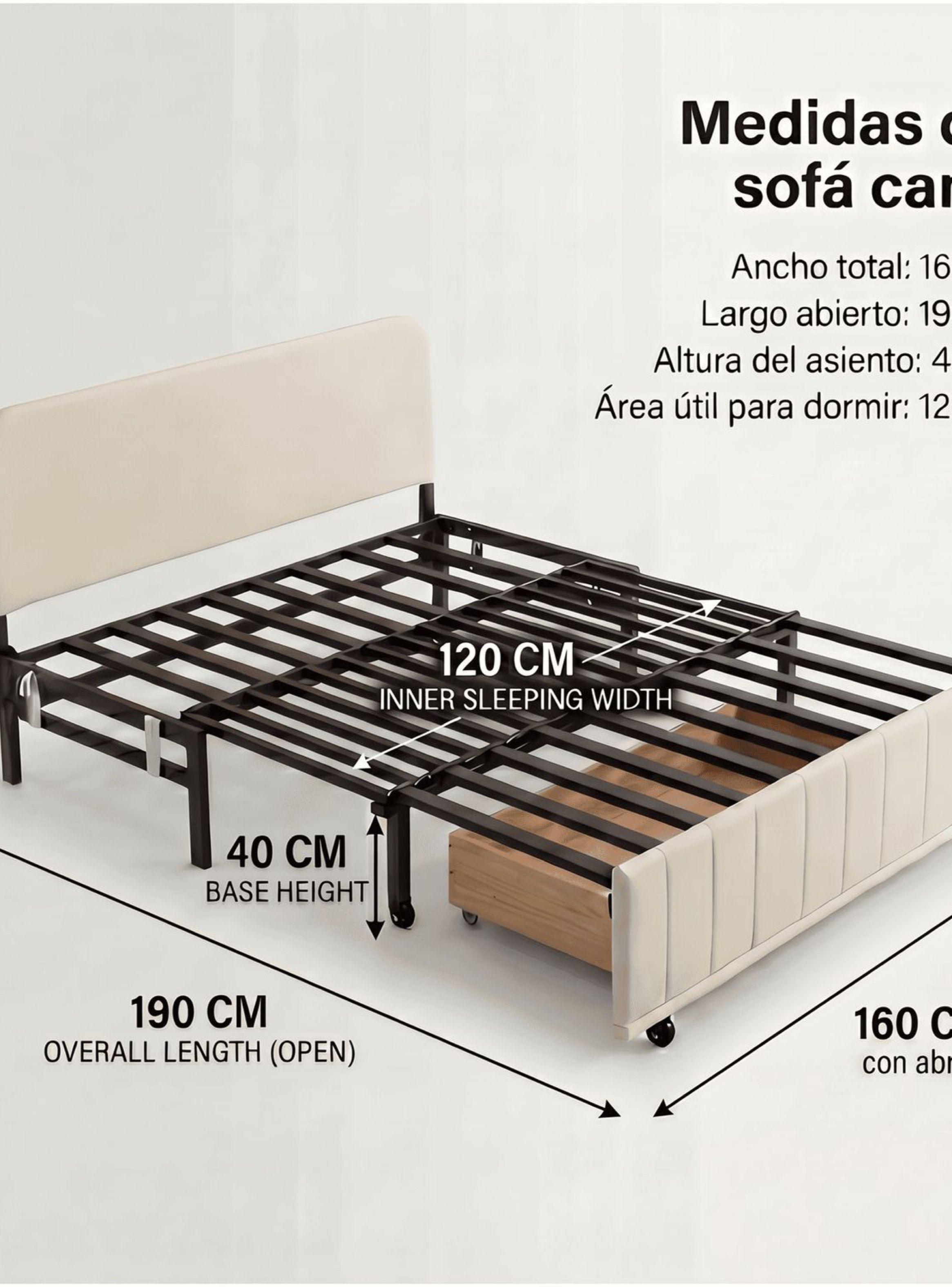 Sofa Cama 2 Cuerpo Con Alcenamiento Cama De 120cm Ancho-3