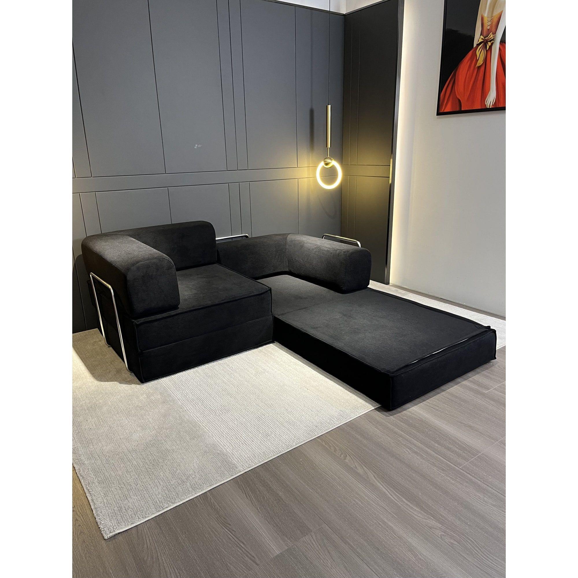 Sofa Cama King Modular 3 En 1 Convertible Alta Tencidad Negro SOFA K17 NEGRO-2