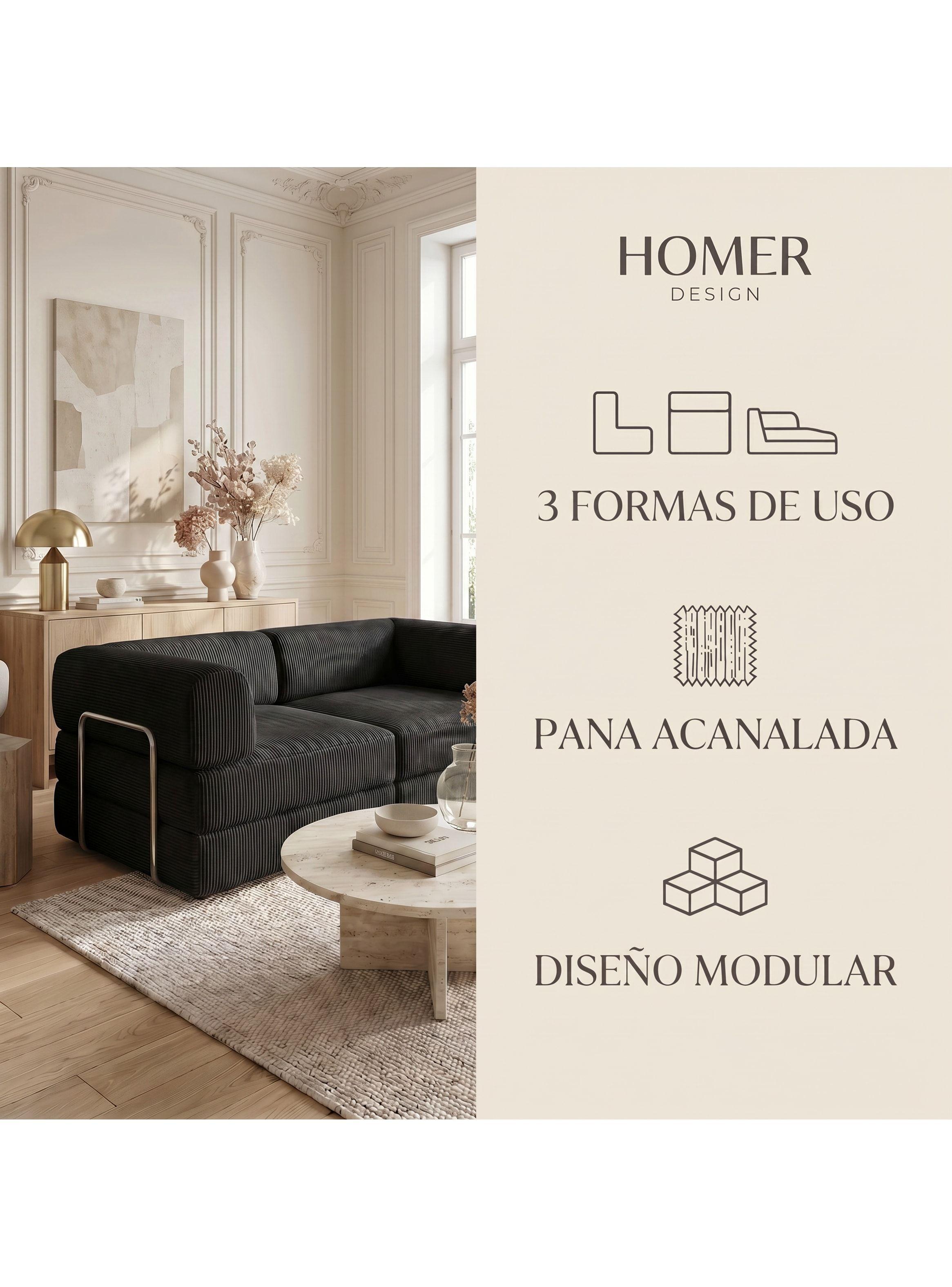 Sofa Cama King Modular 3 En 1 Convertible Alta Tencidad Negro SOFA K17 NEGRO-3