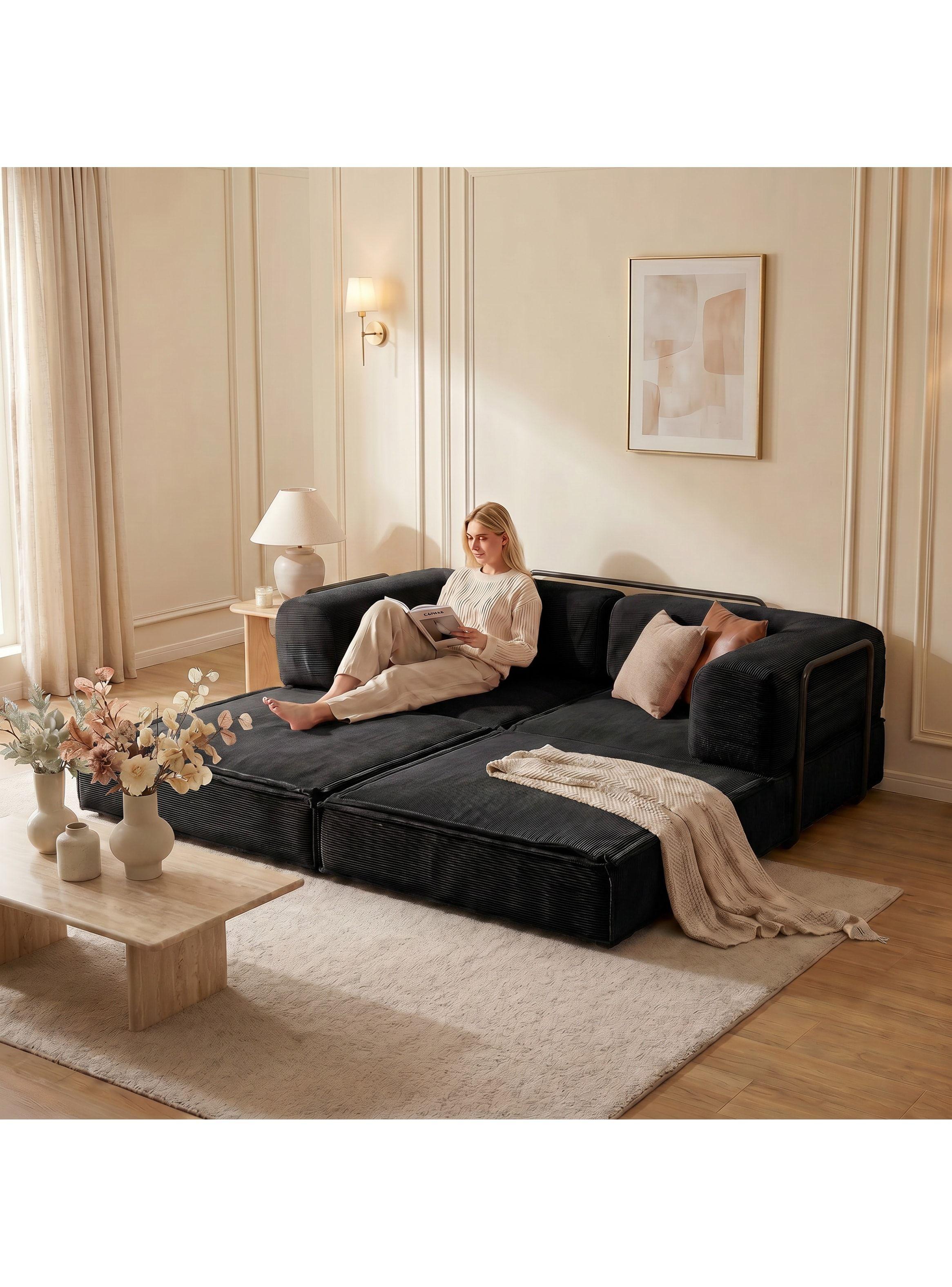 Sofa Cama King Modular 3 En 1 Convertible Alta Tencidad Negro SOFA K17 NEGRO-6