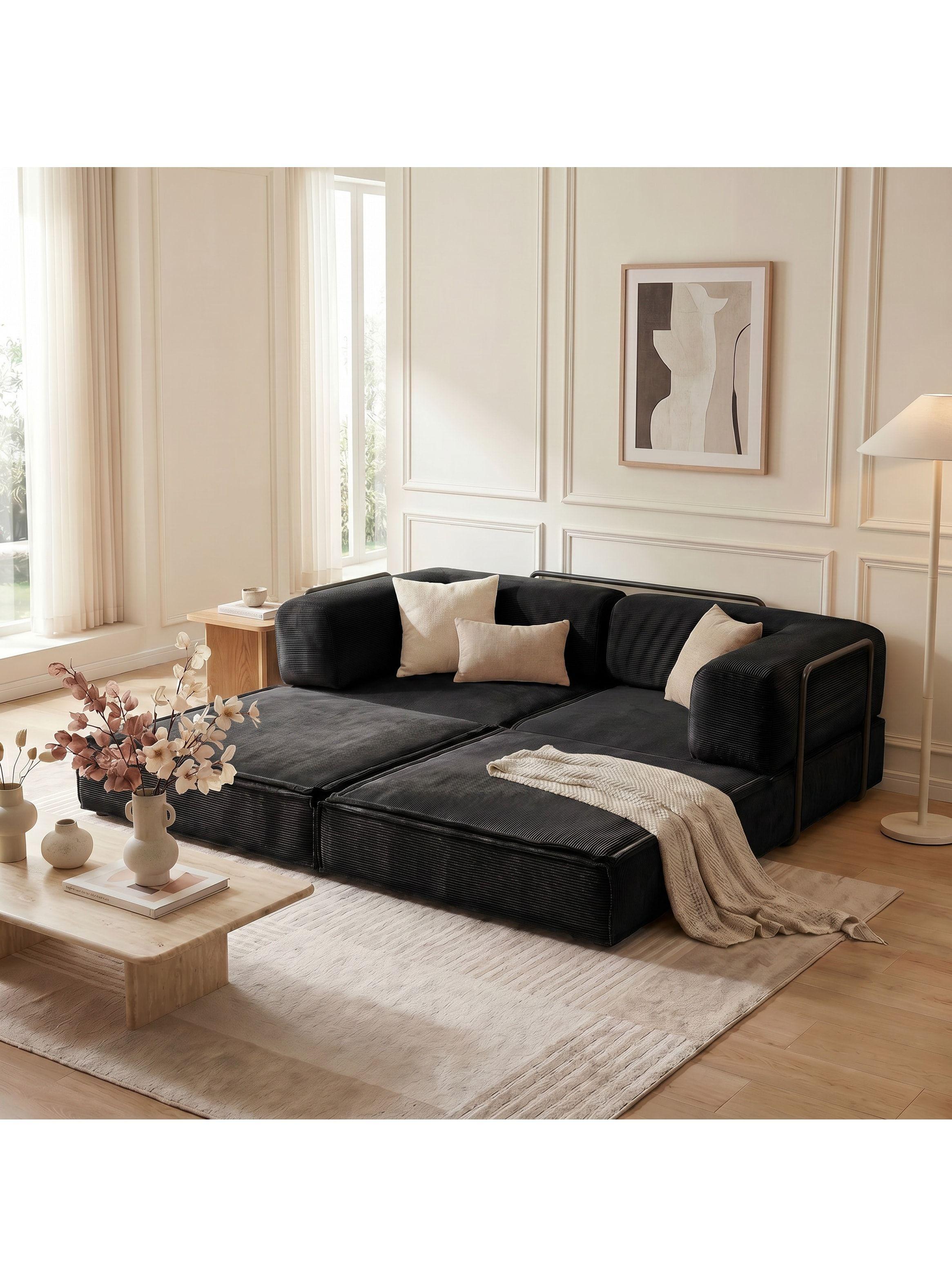Sofa Cama King Modular 3 En 1 Convertible Alta Tencidad Negro SOFA K17 NEGRO-7