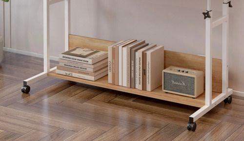 Escritorio Ajustable Con Repisa Y Rueda Para Cama 100cm Madera-5