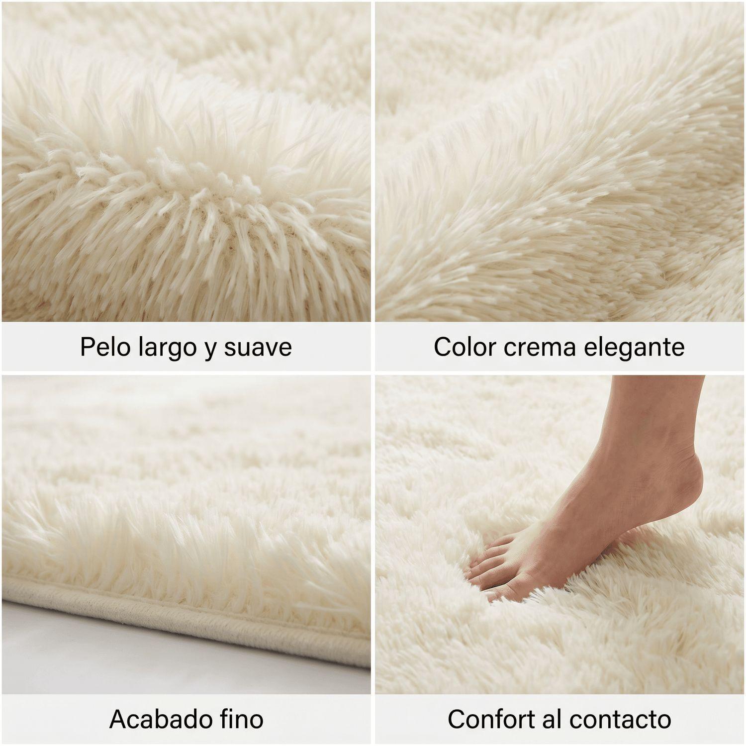 Alfombra 180x200cm Peluda Super Suave para living bajada de cama-3