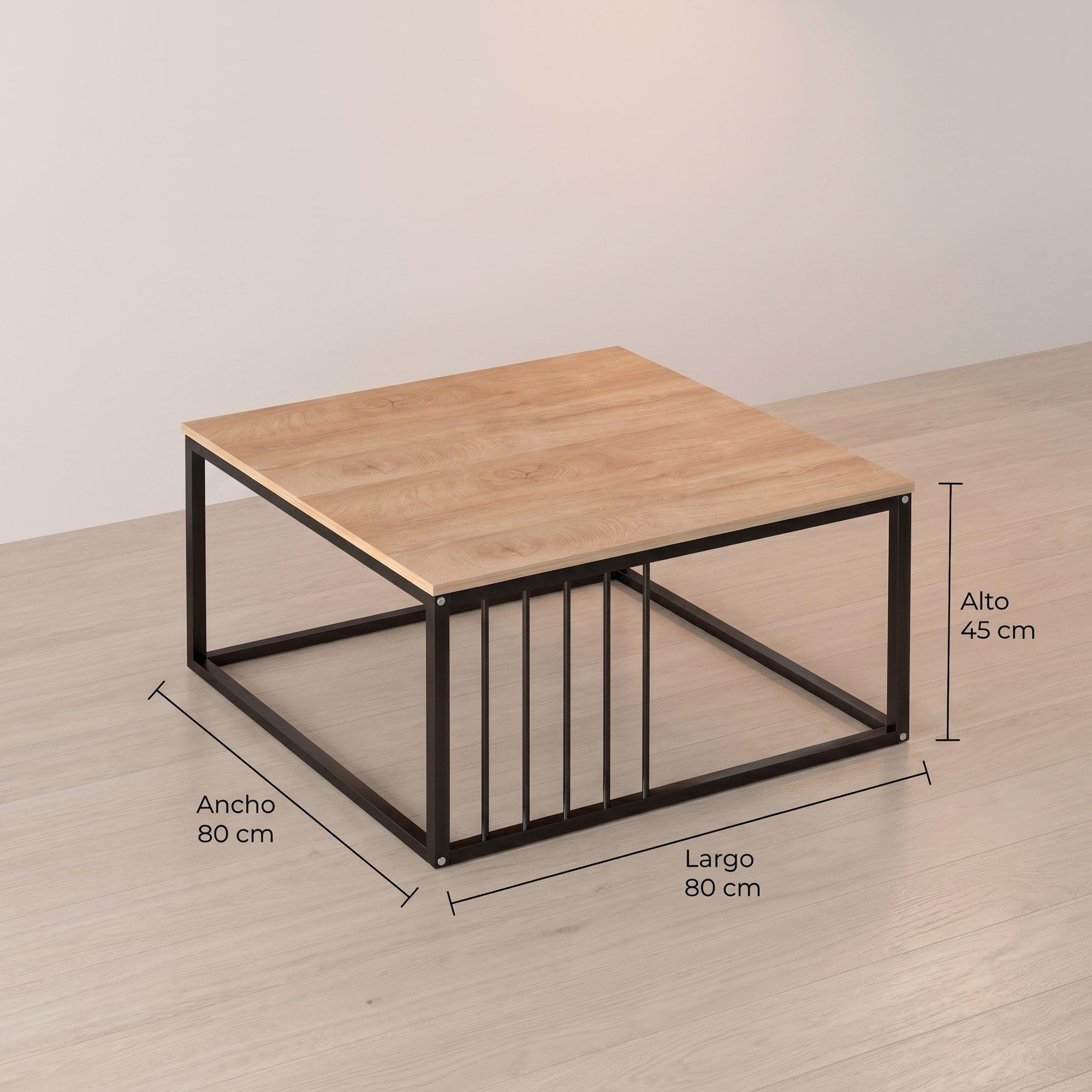 Mesa De Centro Minimalista Con Cubierta De Melamina 15 Mm Marrón Claro-2