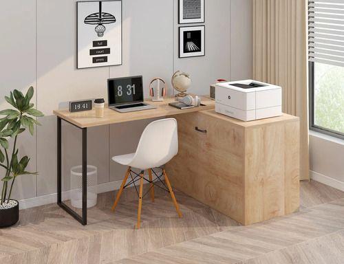 Escritorio Funcional Para Studio Con Cama Plegable 220cm Marrón-3