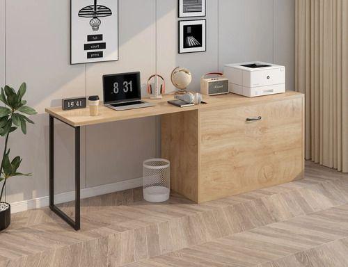 Escritorio Funcional Para Studio Con Cama Plegable 220cm Marrón-4