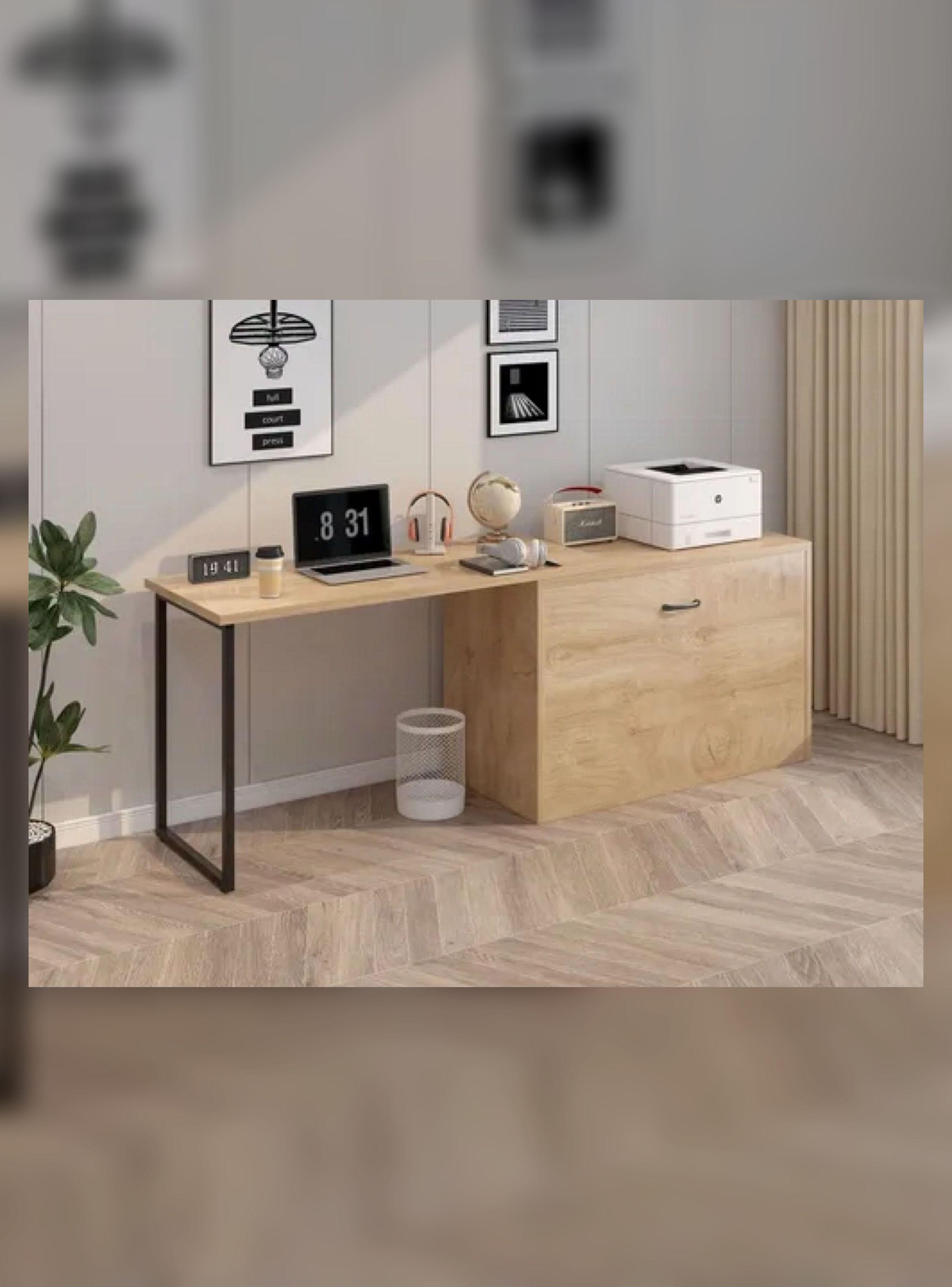Escritorio Funcional Para Studio Con Cama Plegable 220cm Marrón-4