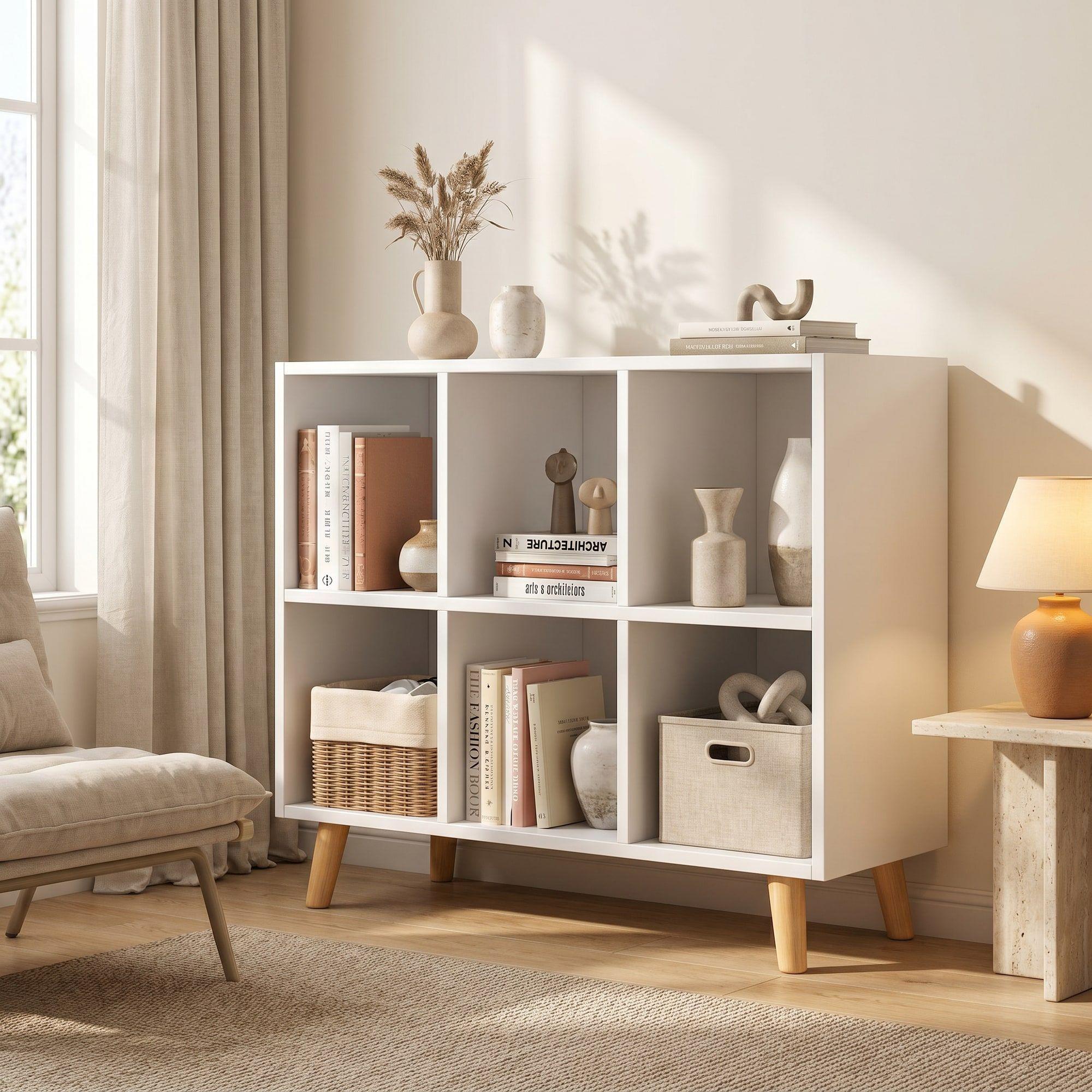 Biblioteca Homer Design Sg6309 Color Blanco De Melamina 72cm X 90cm X 30cm-0