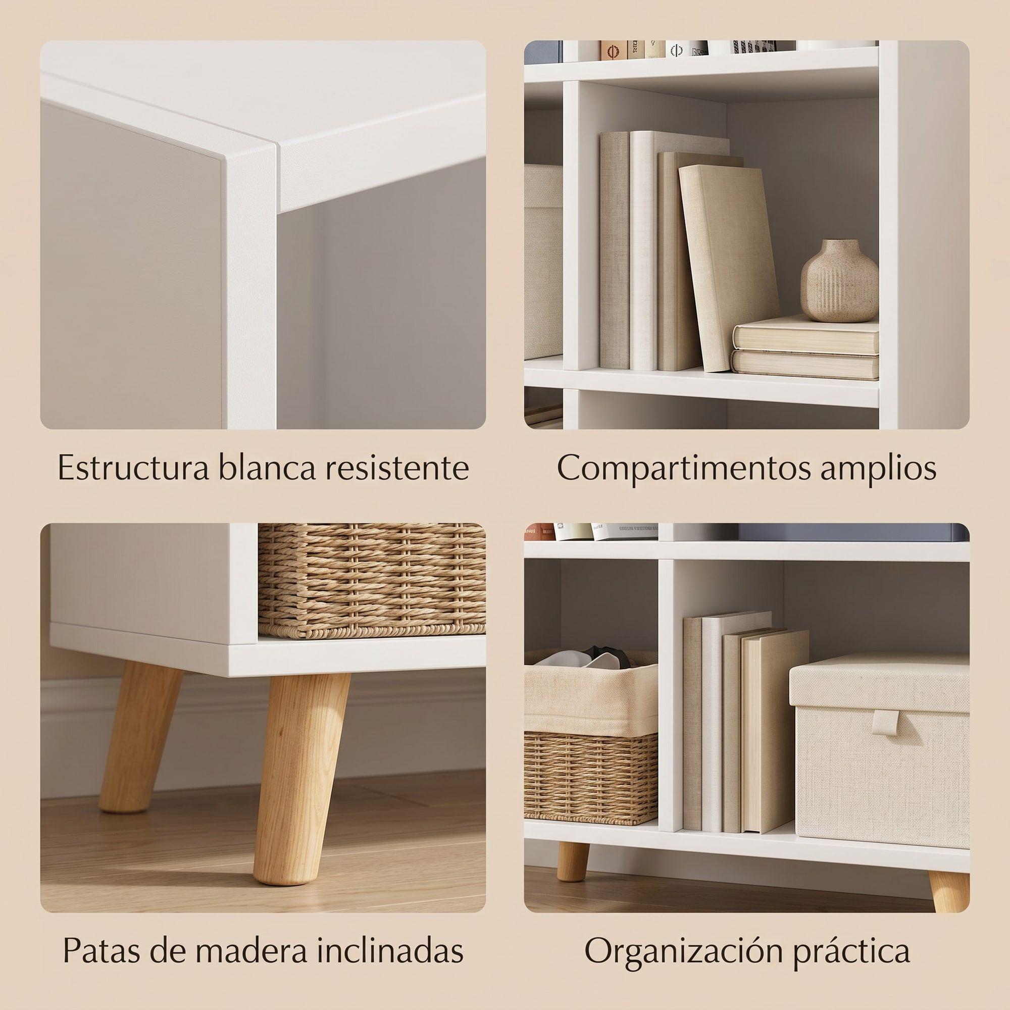 Biblioteca Homer Design Sg6309 Color Blanco De Melamina 72cm X 90cm X 30cm-3
