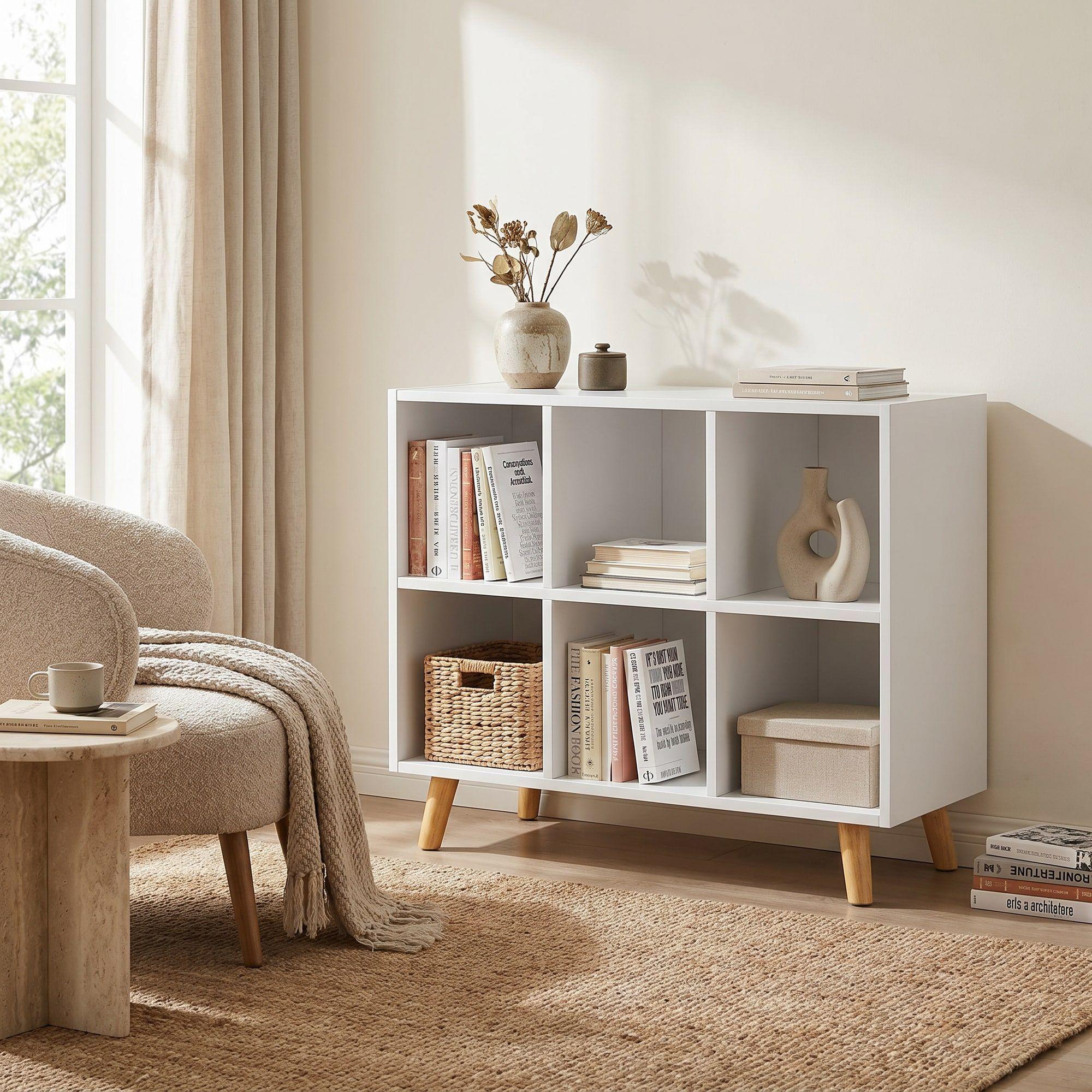 Biblioteca Homer Design Sg6309 Color Blanco De Melamina 72cm X 90cm X 30cm-4