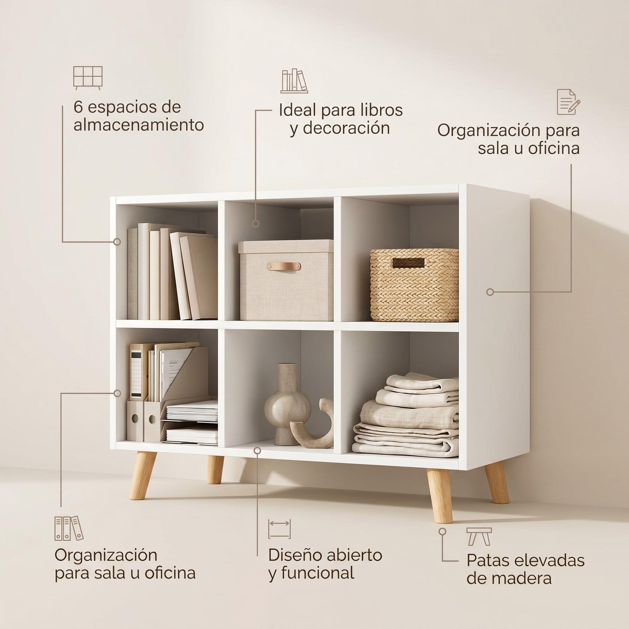Biblioteca Homer Design Sg6309 Color Blanco De Melamina 72cm X 90cm X 30cm-7